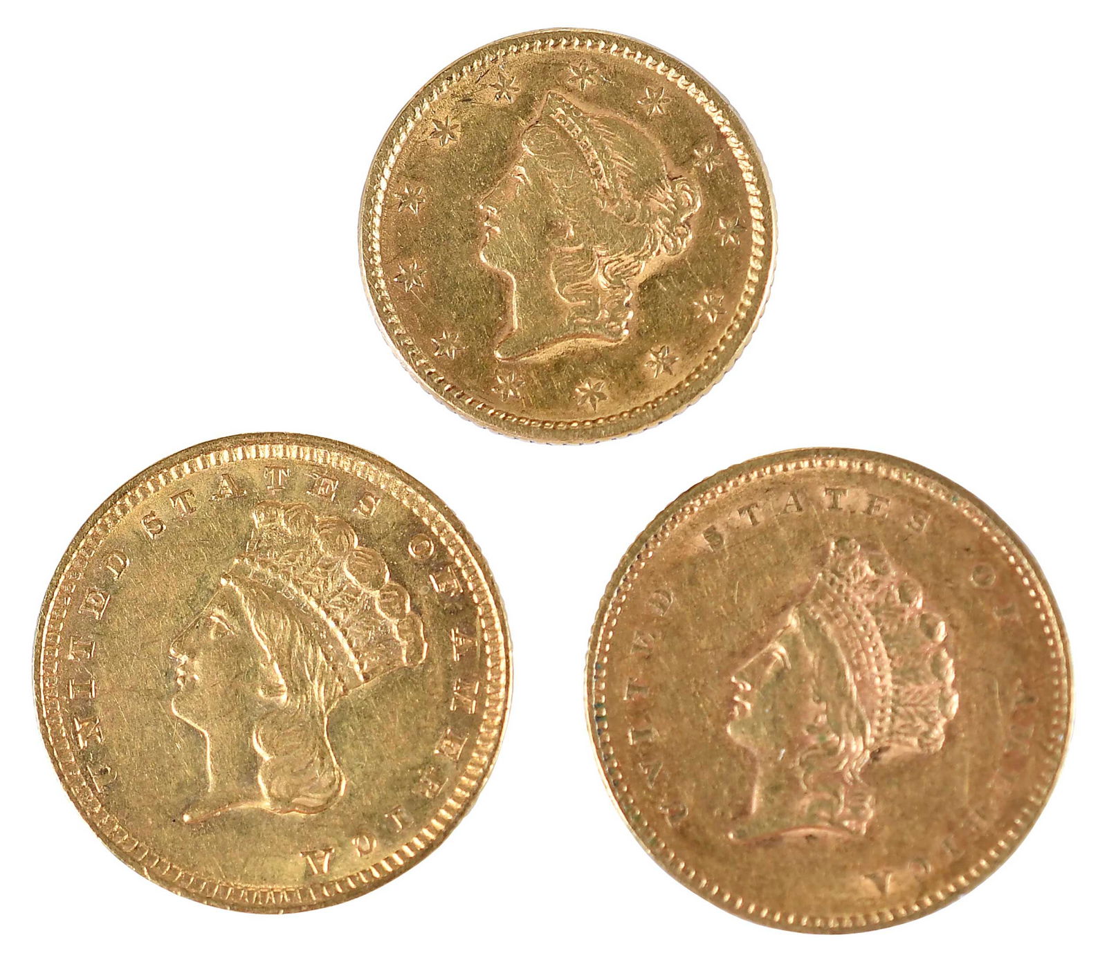 Type Set of Gold Dollars: Types One, Two, and Three (1 of 2)