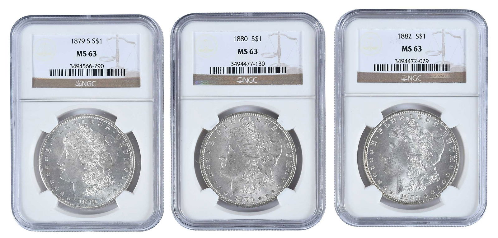 20 Graded Morgan Dollars, MS63 (1 of 4)