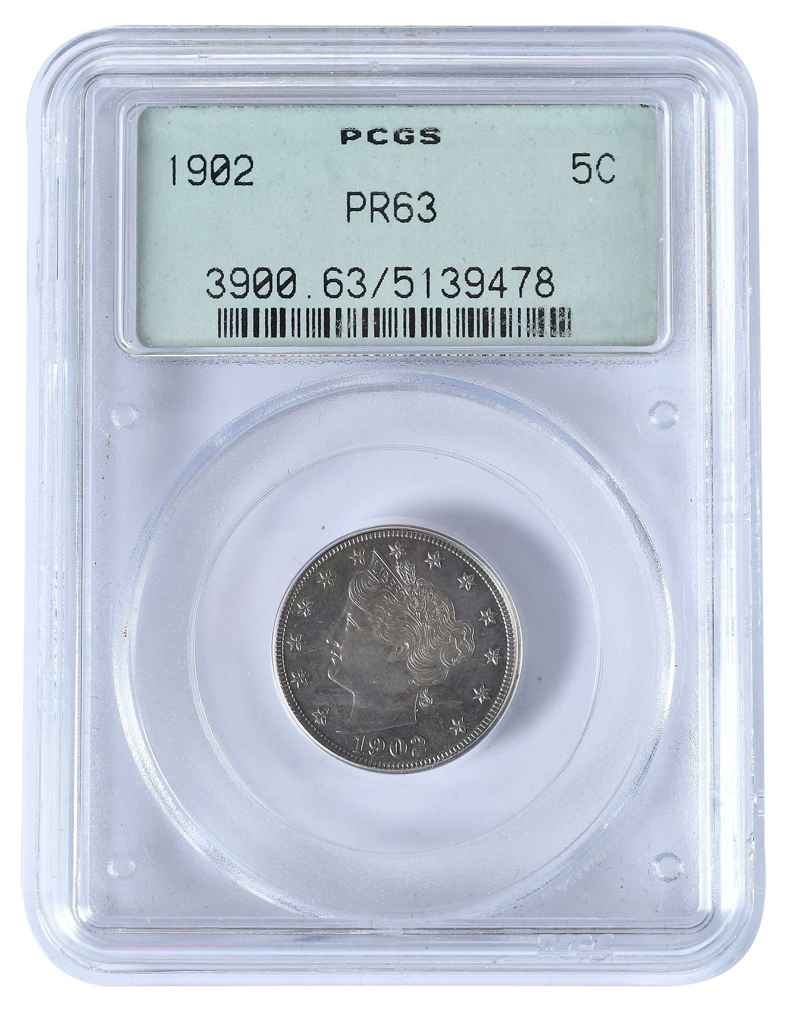 1902 Liberty Nickel Proof Coin: low mintage of 2,018 Provenance: Private Collection, Lincolnton, North Carolina