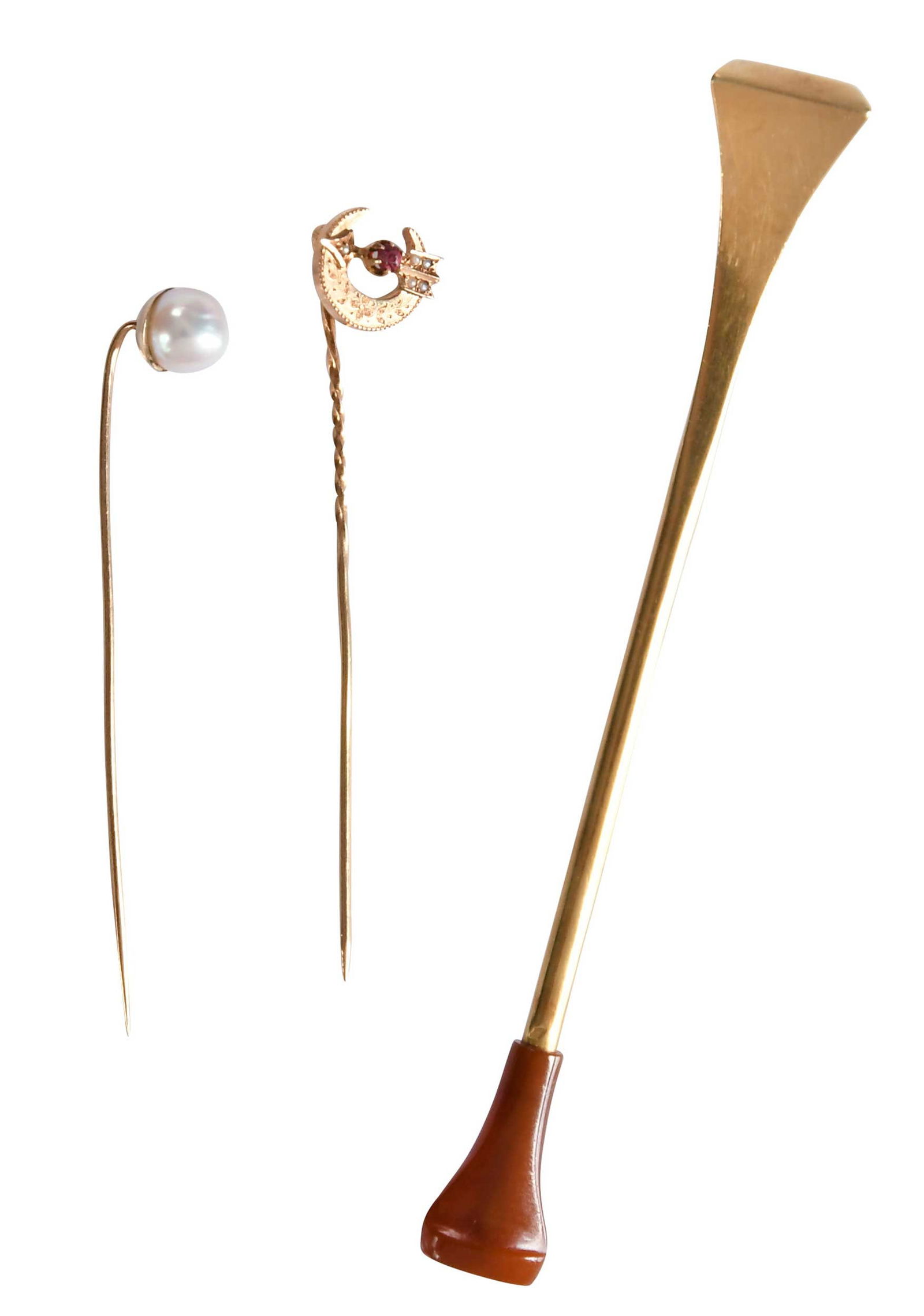 18kt. Vintage Cigarette Holder and Two Stick Pins (1 of 5)
