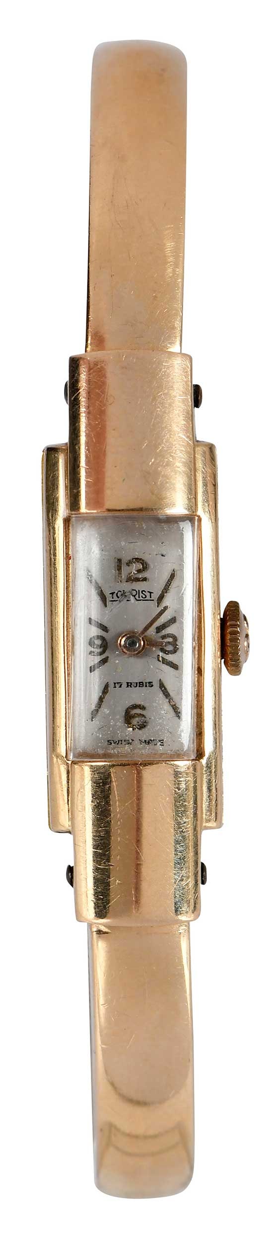 18kt. Tourist Art Deco Cuff Watch (1 of 8)
