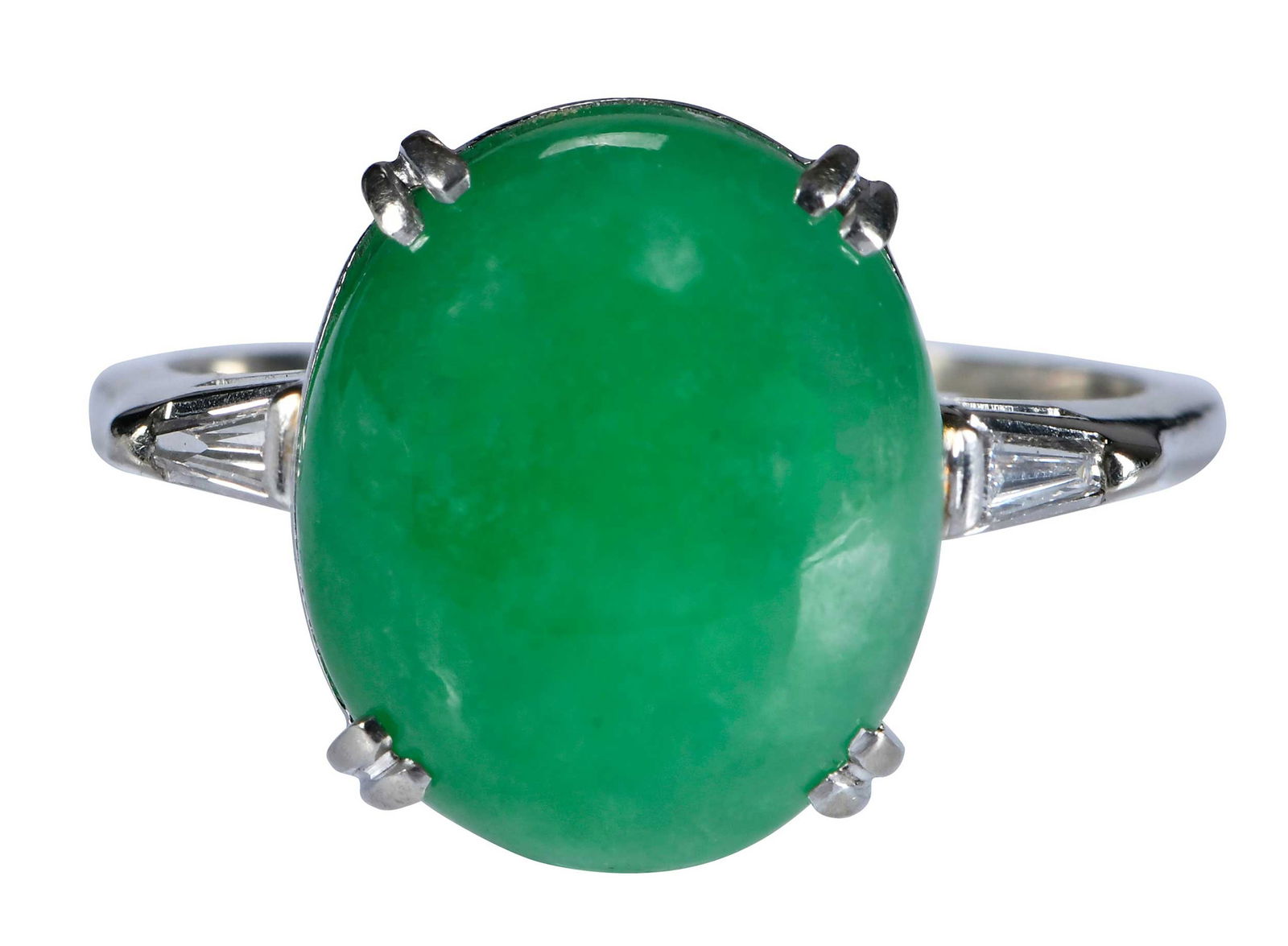 14kt. Vintage Jade and Diamond Ring (1 of 6)