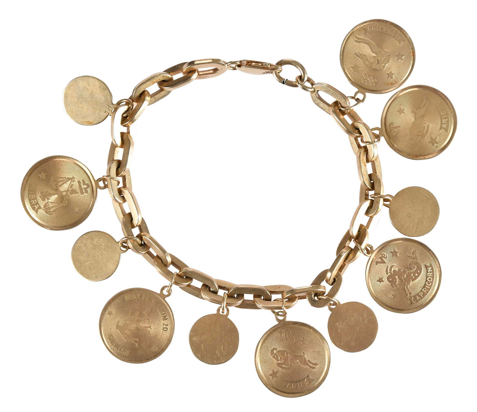 14kt. Charm Bracelet with Six Zodiac Charms (1 of 6)