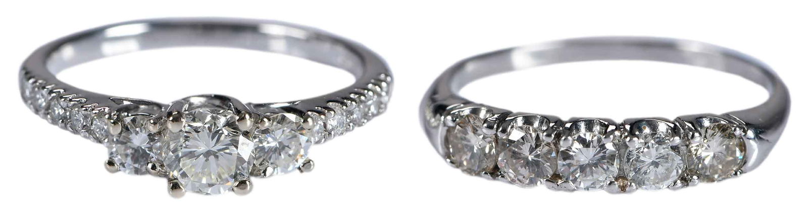 18kt. Engagement Ring and Platinum Diamond Wedding Band (1 of 6)