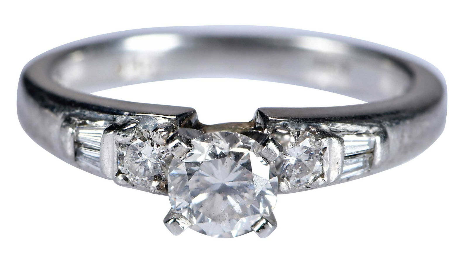 Platinum Diamond Ring with Accent Diamonds (1 of 6)