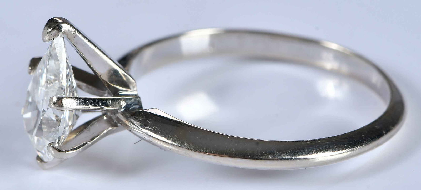 14kt. Solitaire Pear Shape Diamond Ring - 2