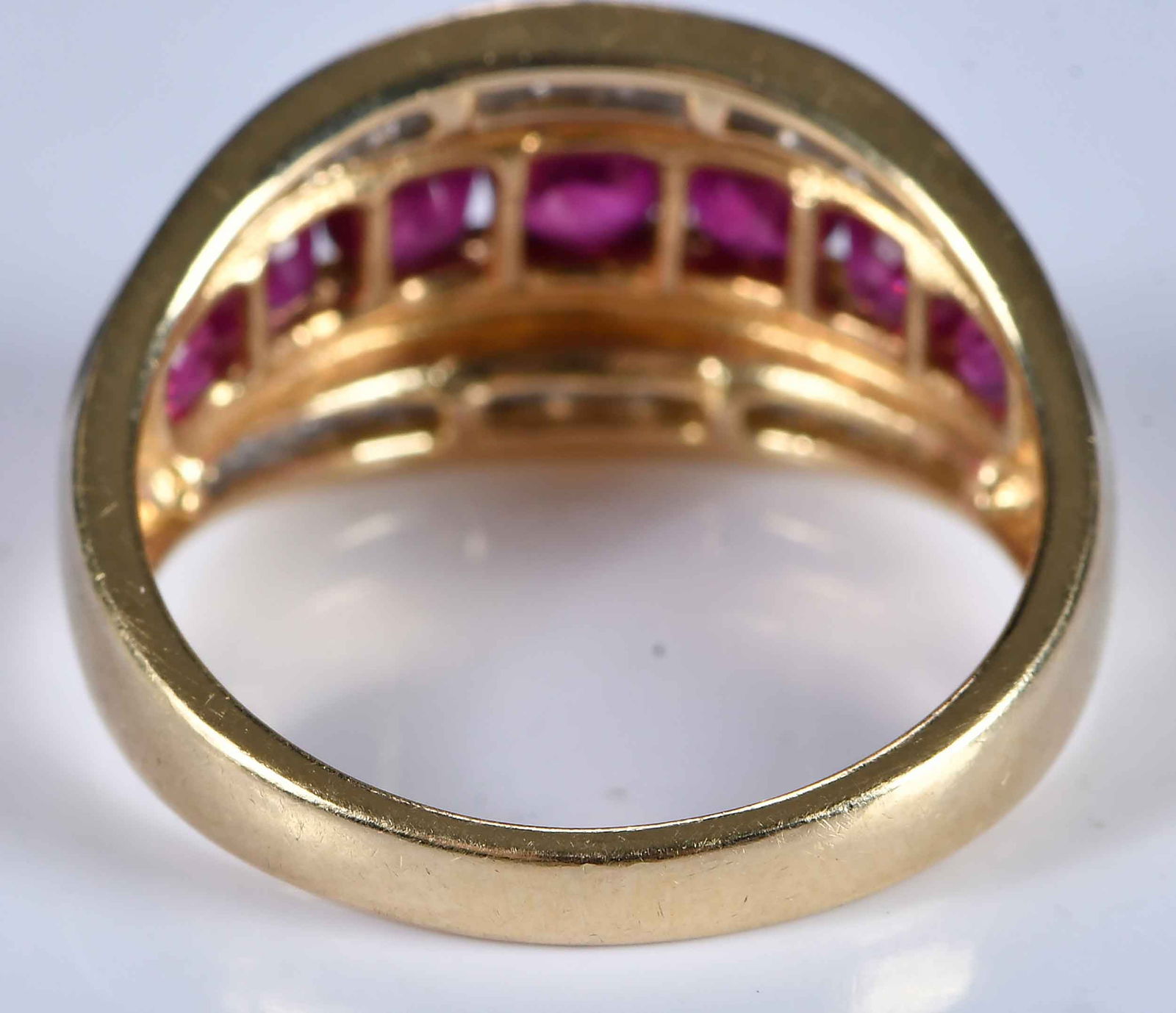 14kt. Ruby and Diamond Cigar Style Ring - 3
