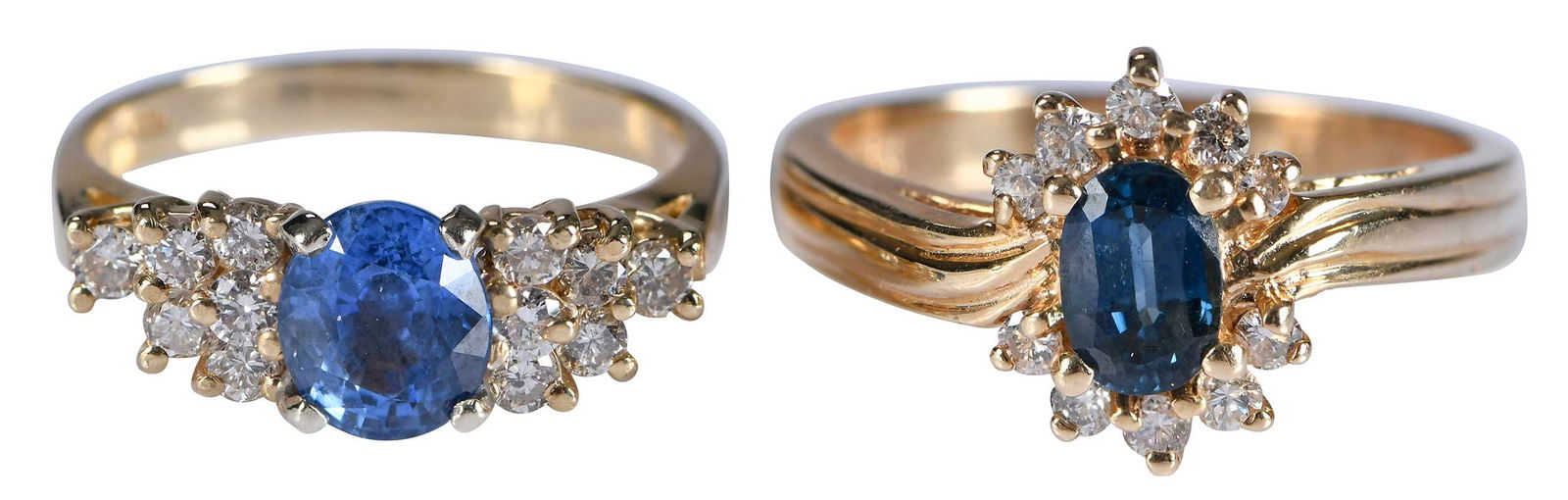 Two 14kt. Blue Sapphire and Diamond Fashion Rings (1 of 6)
