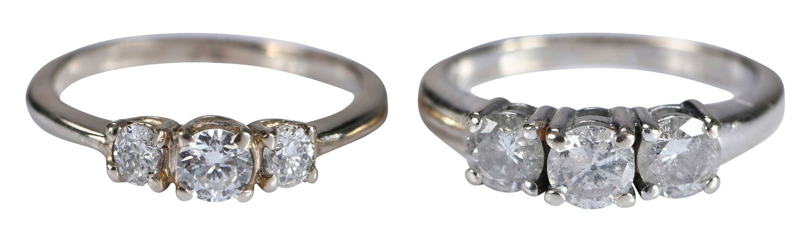 Two 14kt. Three Stone Diamond Rings (1 of 7)