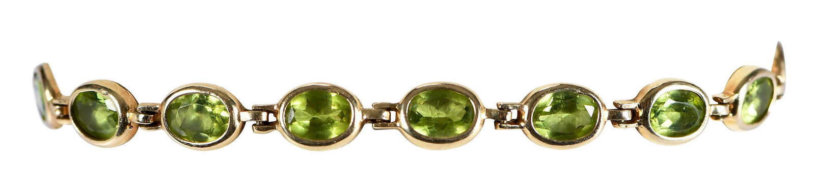14kt. Bezel Set Peridot Link Bracelet (1 of 4)