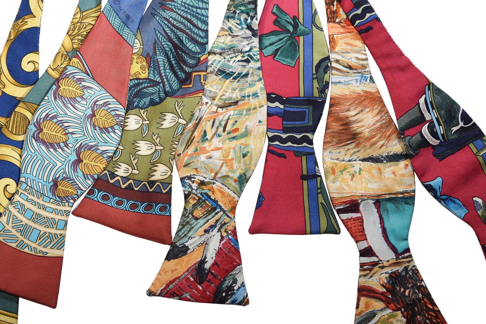 Four Hermes Silk Bowties, Pictorial (1 of 3)