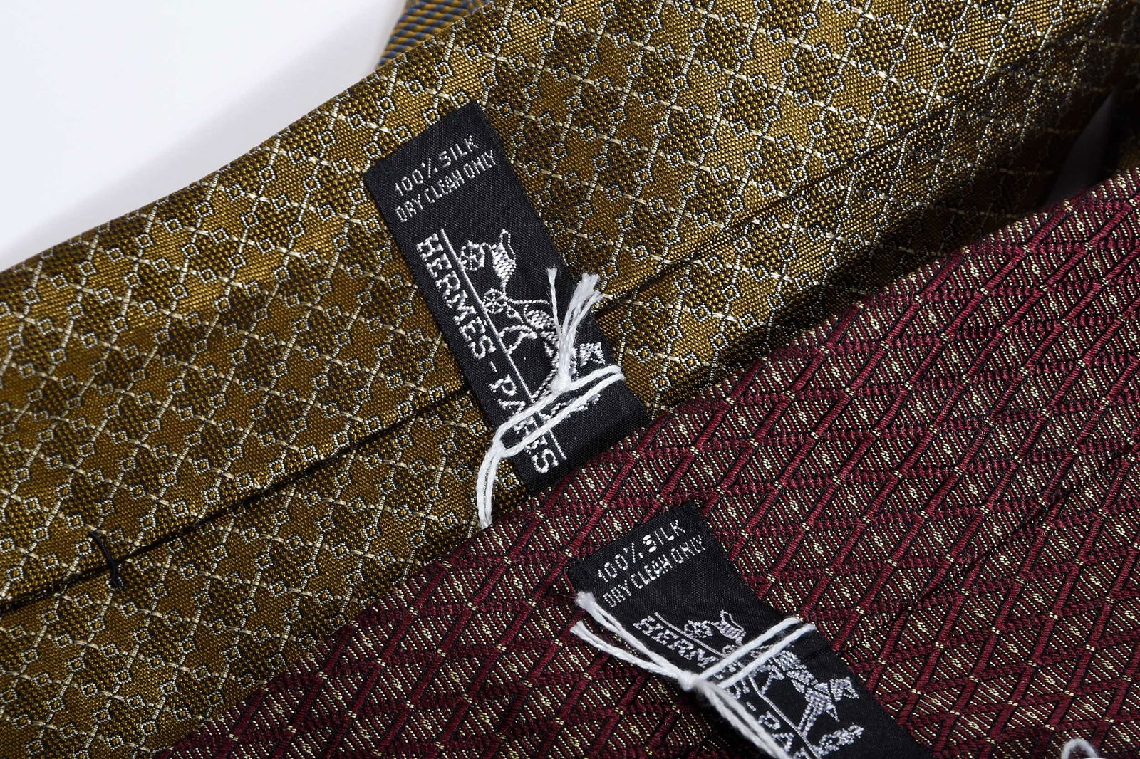 Three Hermes Silk Ties, Textured Patterns - 3