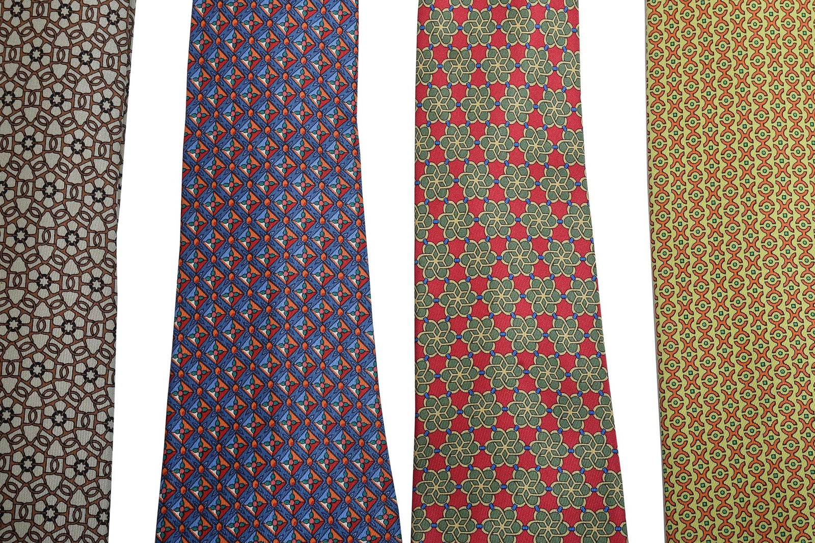 Four Hermes Silk Ties, Vibrant Patterns (1 of 5)