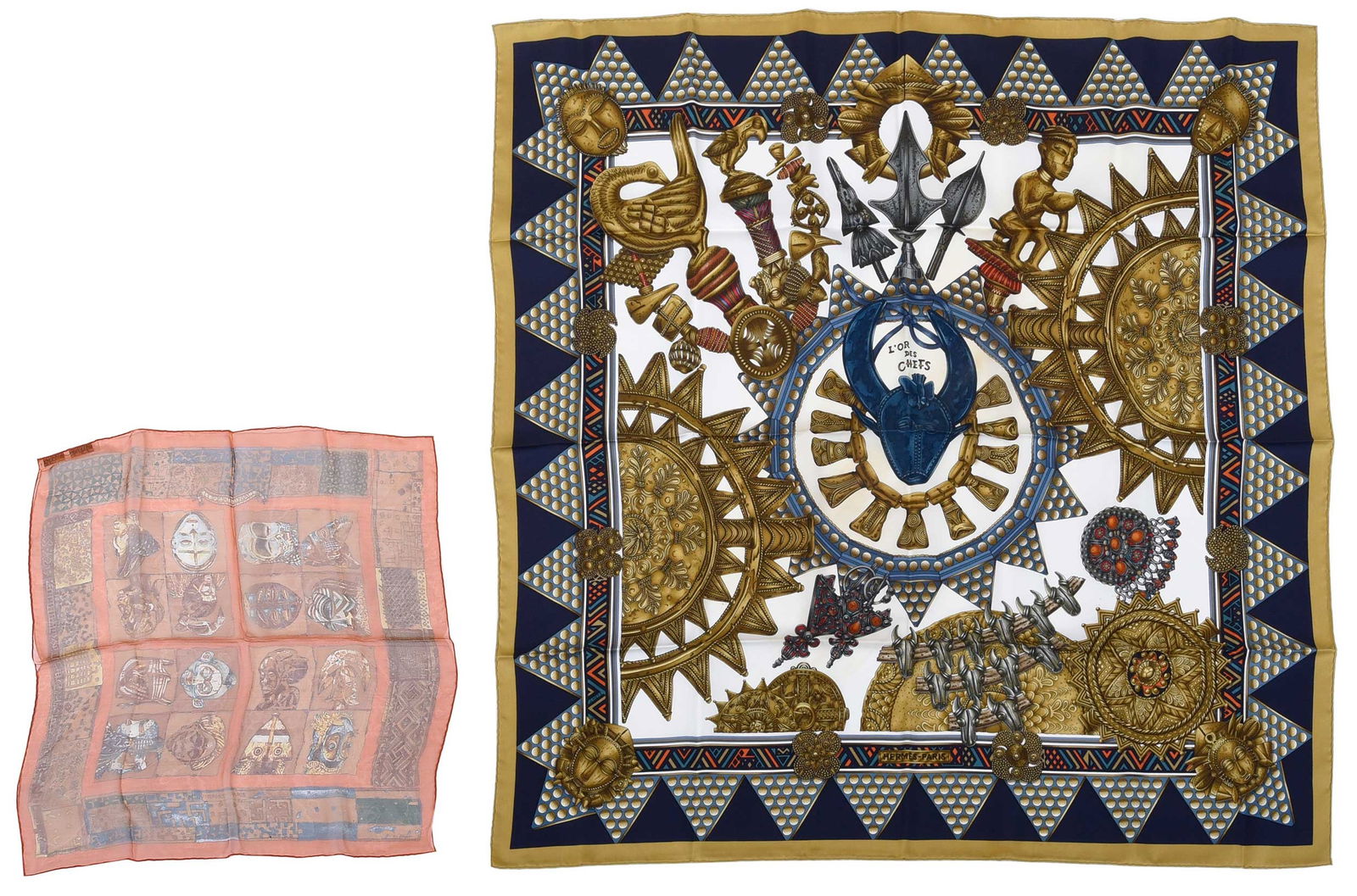 Two Hermes Silk Scarves, African Themes (1 of 8)