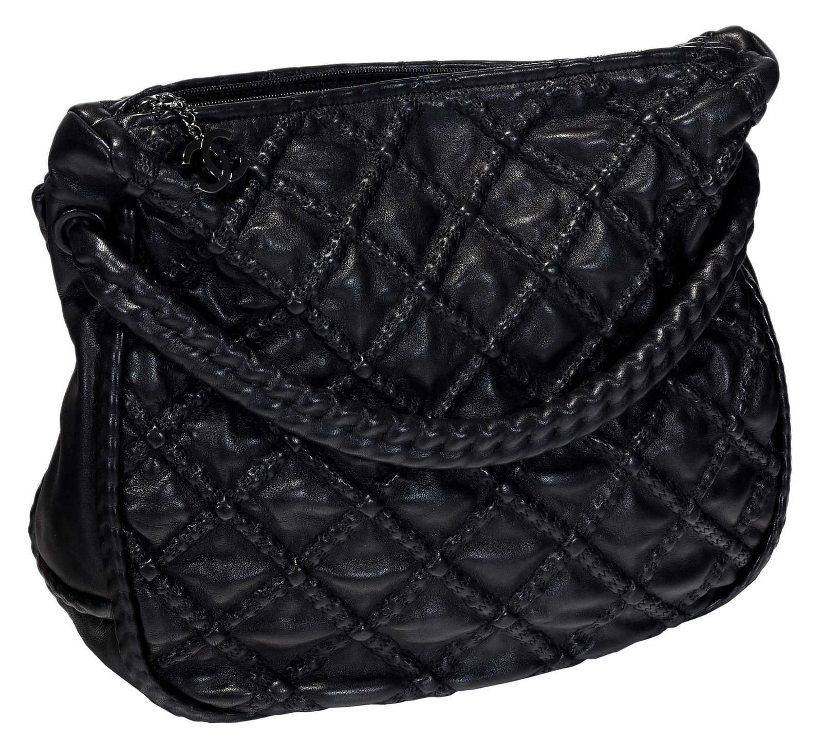 Chanel Black Lambskin Quilted Hidden Chain Hobo Bag (1 of 4)