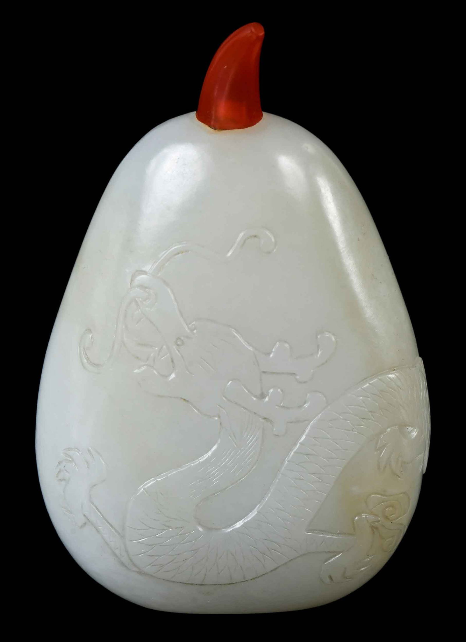 Chinese Carved White Jade Snuff Bottle (1 of 6)