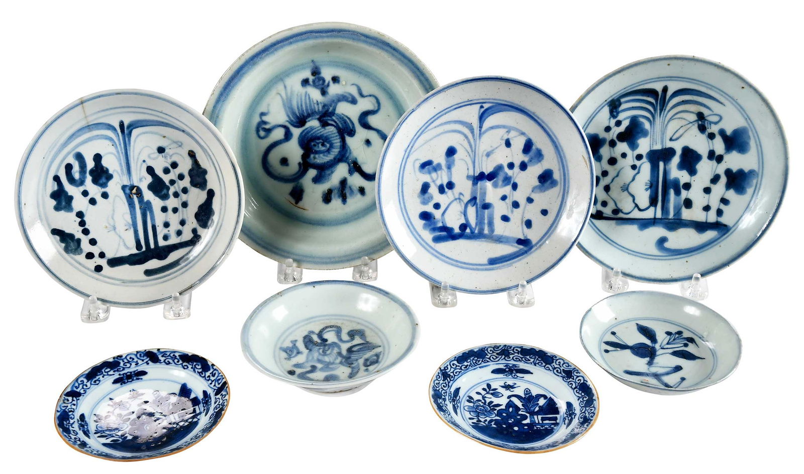 Eight Chinese Underglaze Blue and White Dishes (1 of 6)
