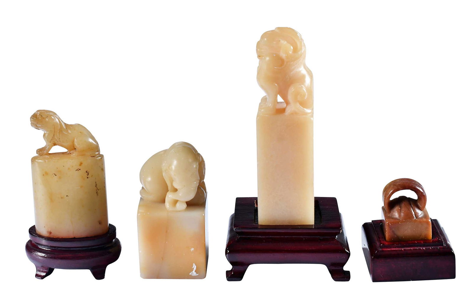 Four Chinese Carved Shoushan Seals (1 of 9)