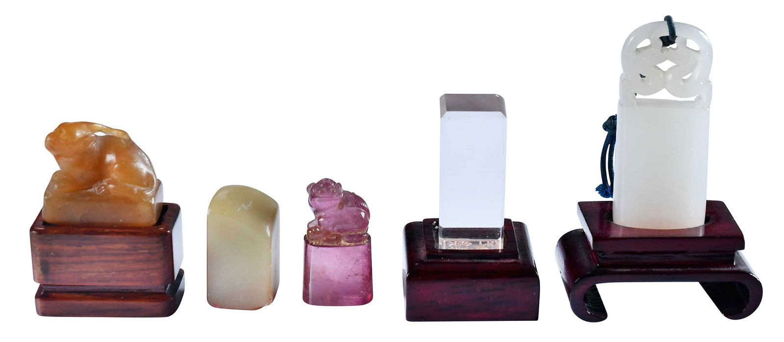 Five Diminutive Chinese Carved Stone Seals (1 of 3)