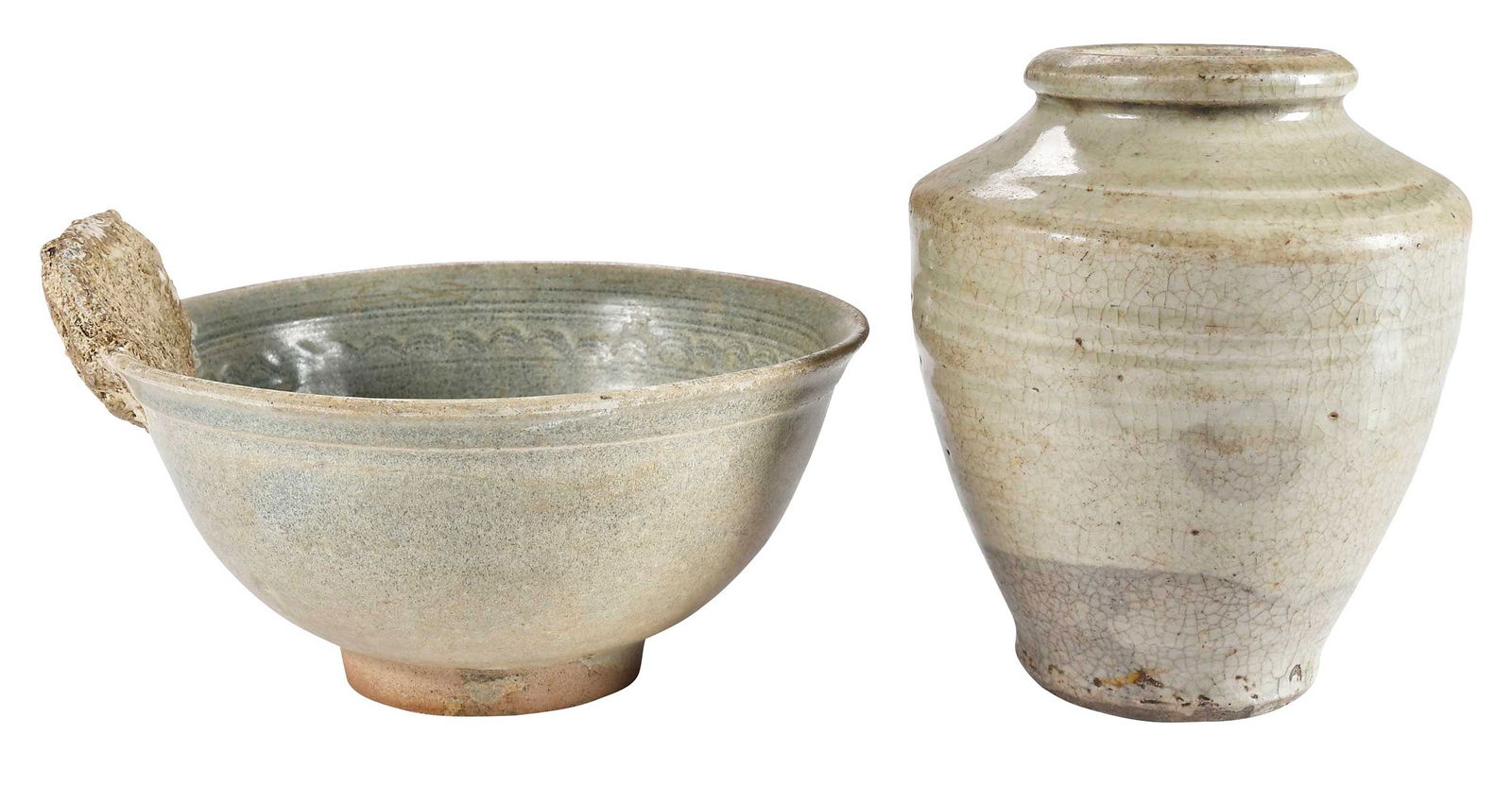 Two Chinese Celadon Glazed Ceramic Table Objects (1 of 8)