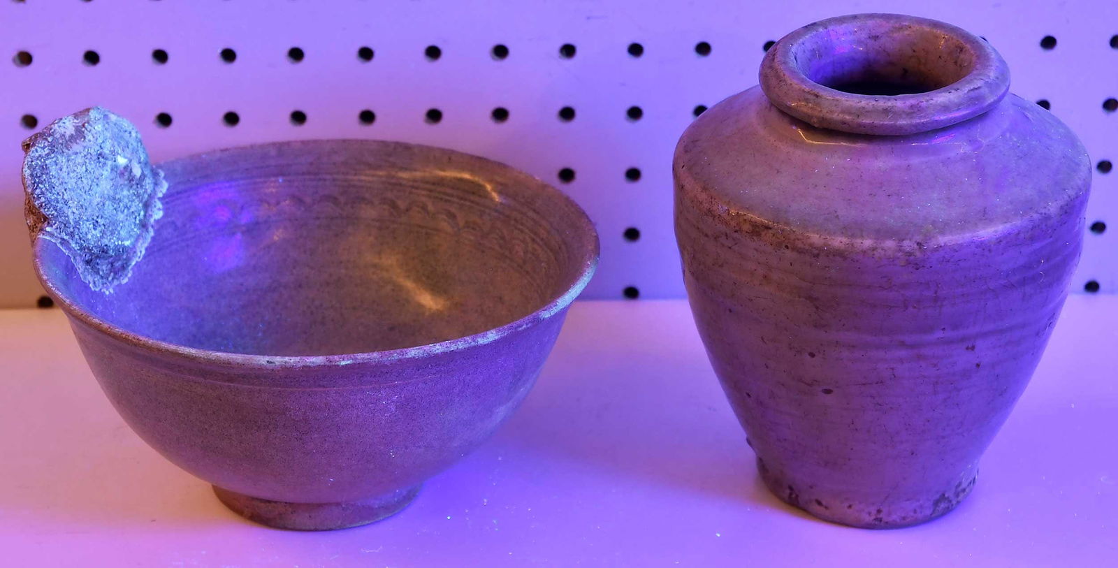 Two Chinese Celadon Glazed Ceramic Table Objects - 7