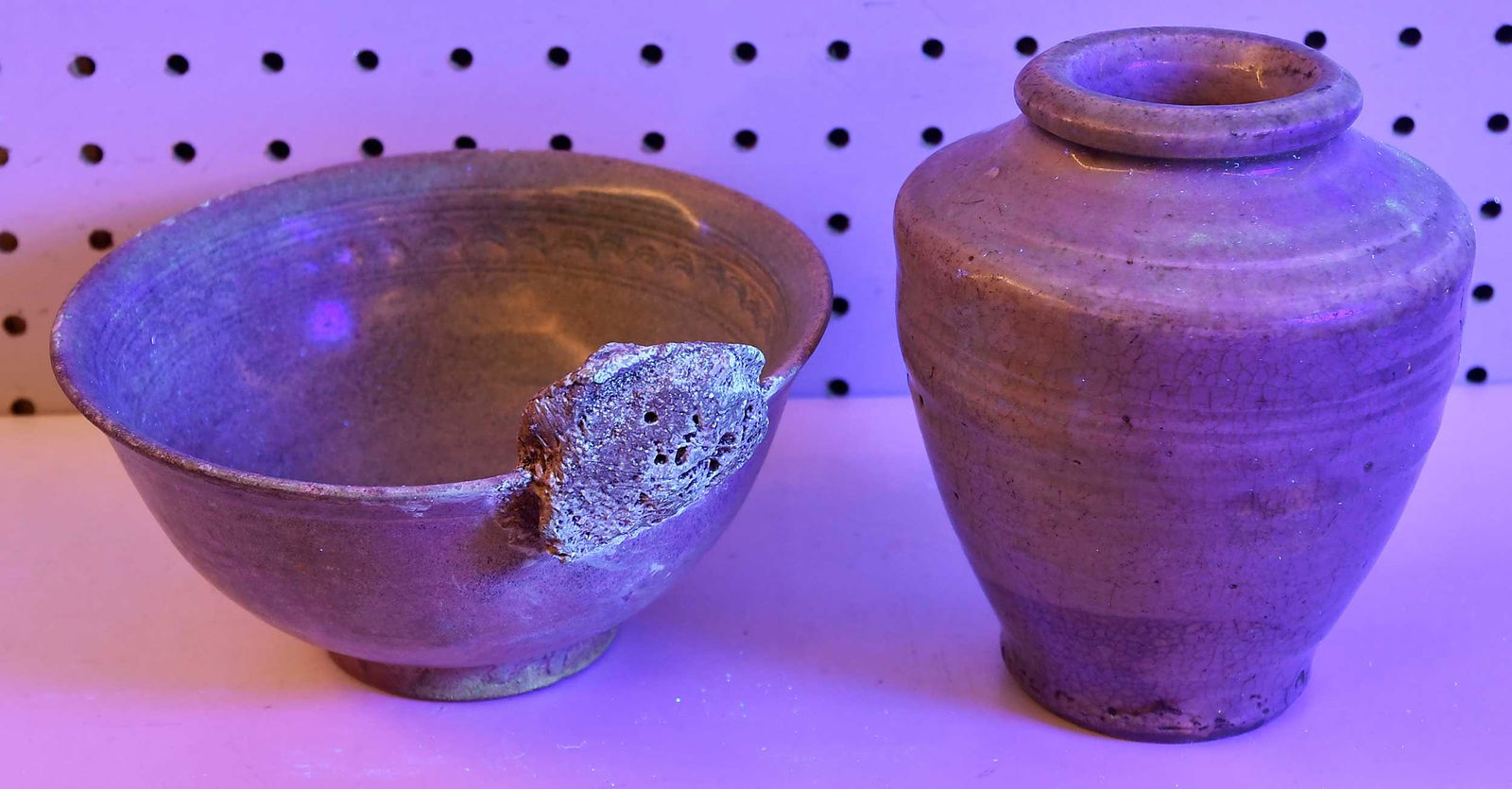 Two Chinese Celadon Glazed Ceramic Table Objects - 8