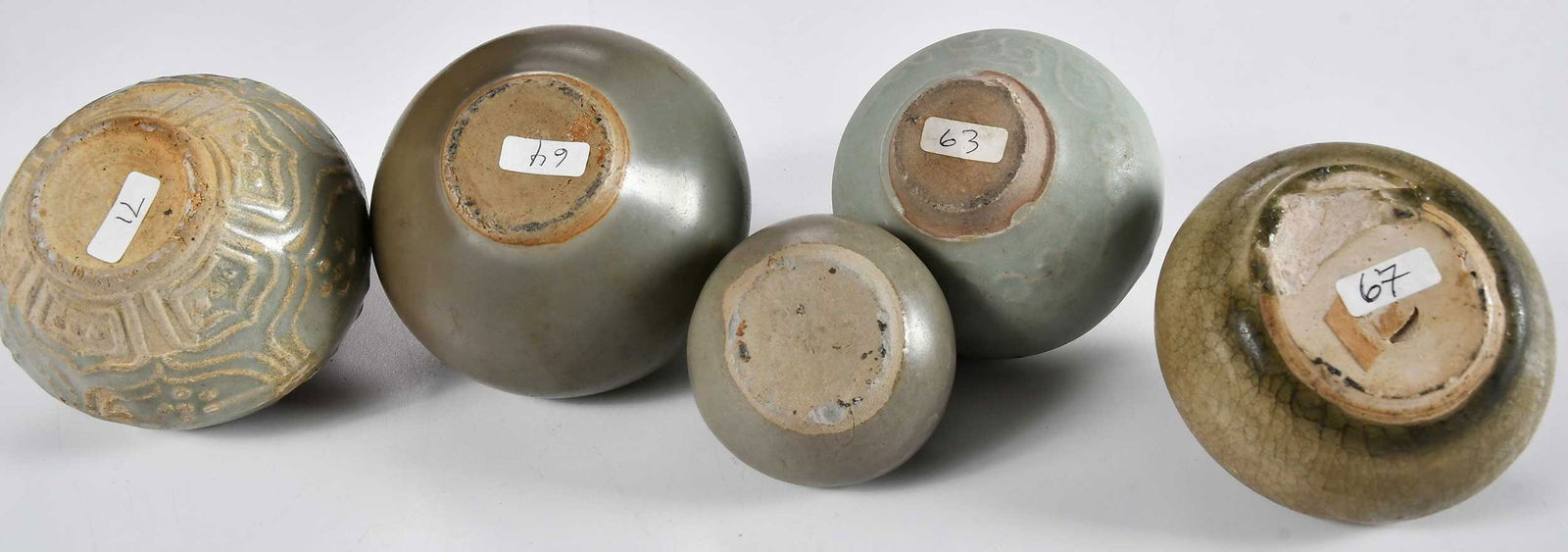 Five Asian Celadon Jarlets - 4