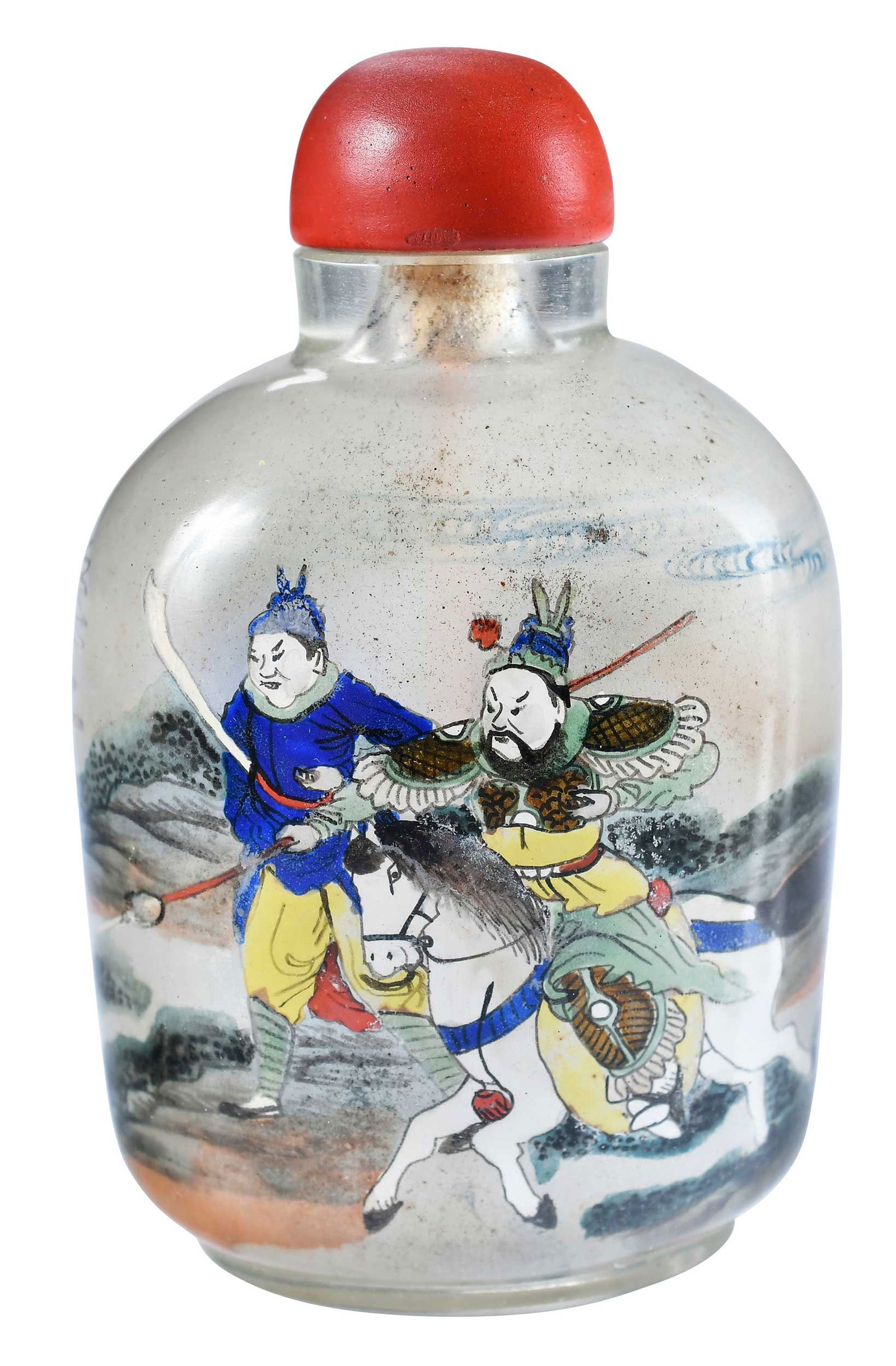 Large Chinese Reverse Painted Glass Snuff Bottle (1 of 5)