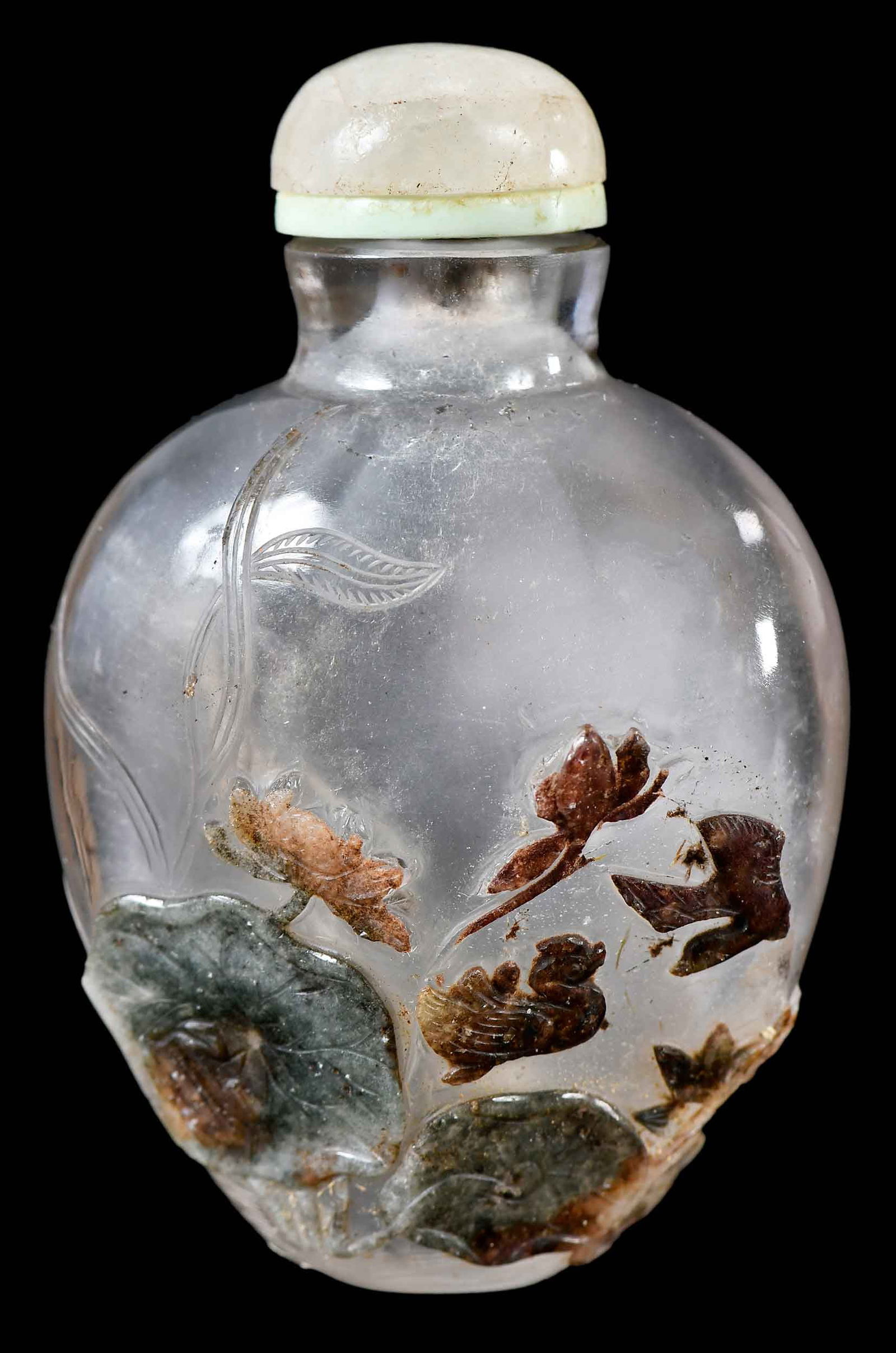 Chinese Carved Rock Crystal Snuff Bottle (1 of 5)