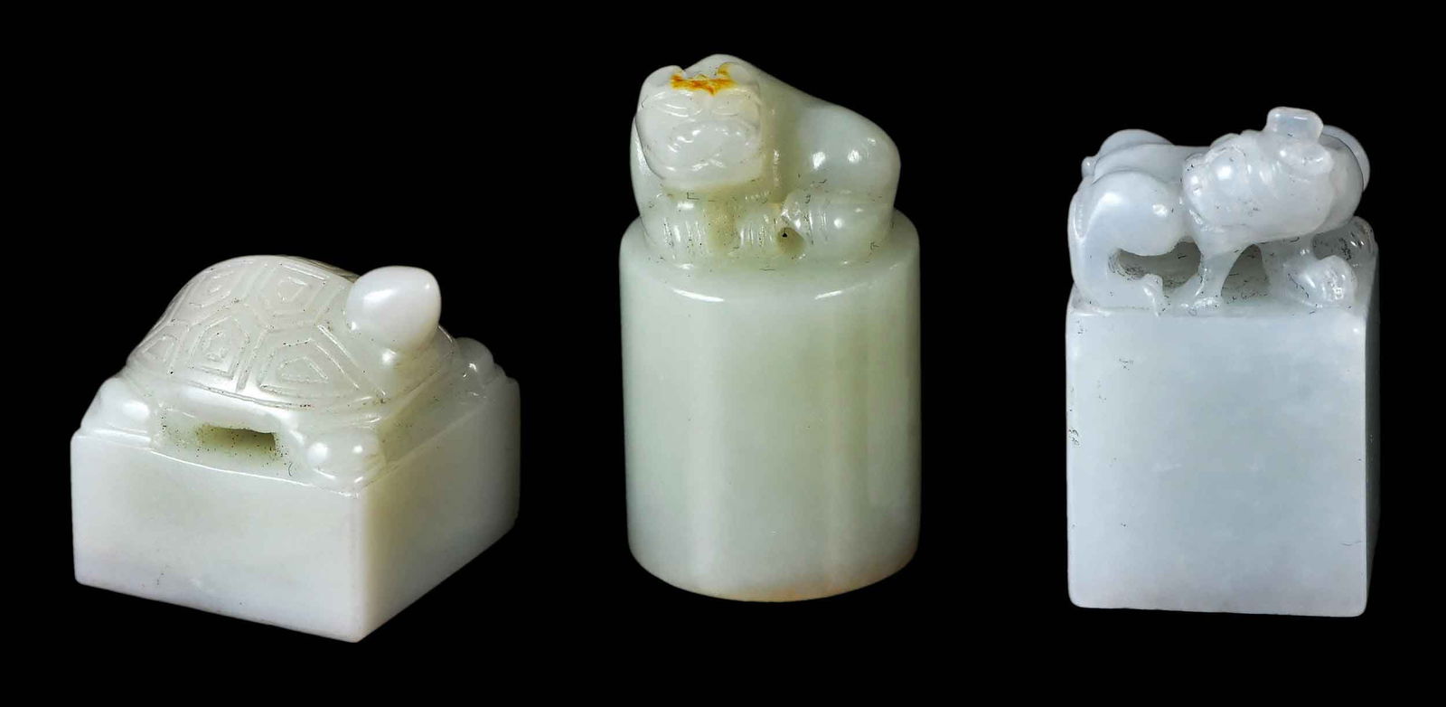 Three Small Chinese Carved Jade Seals (1 of 4)
