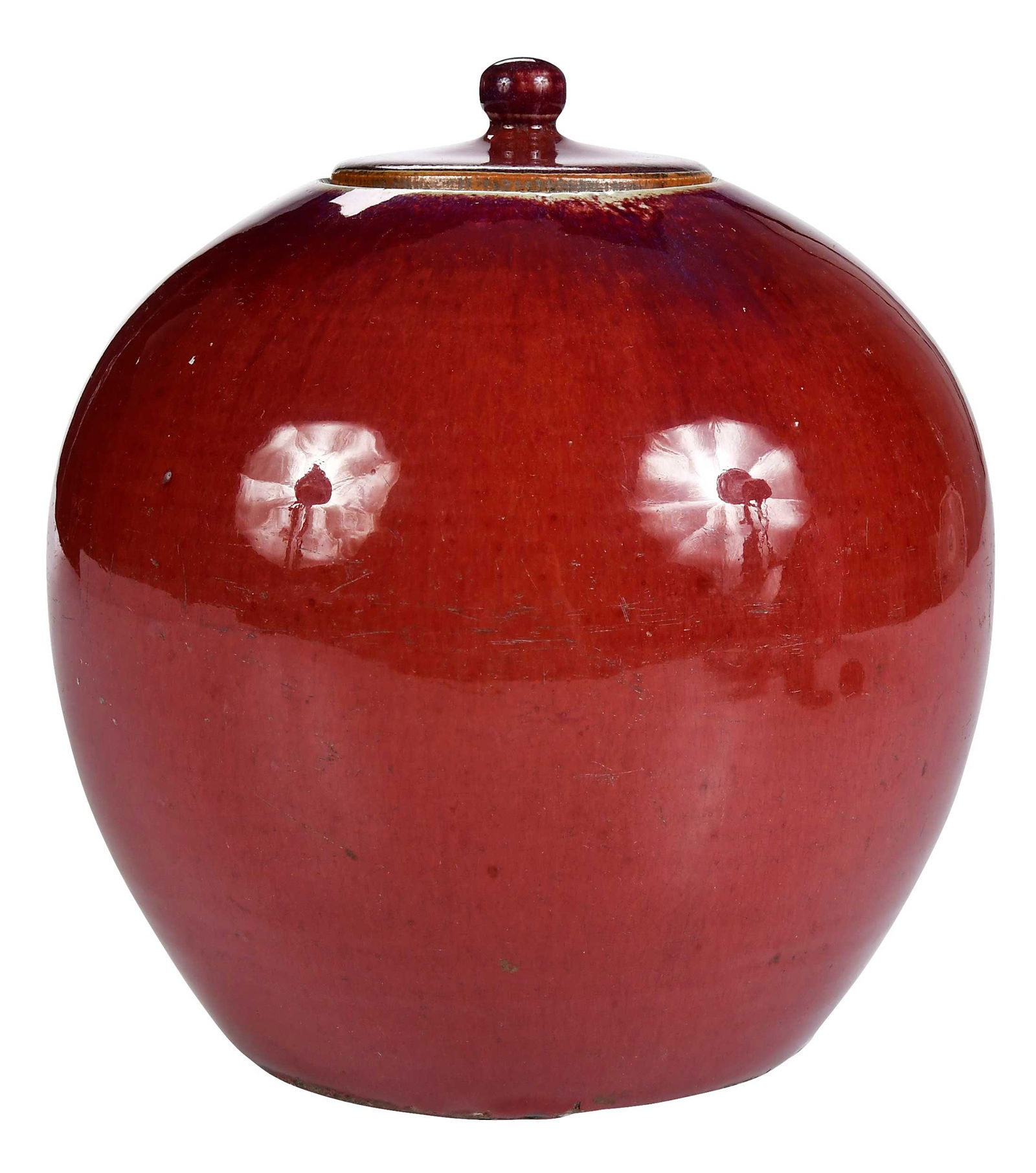Chinese Flambe Lidded Ginger Jar (1 of 9)