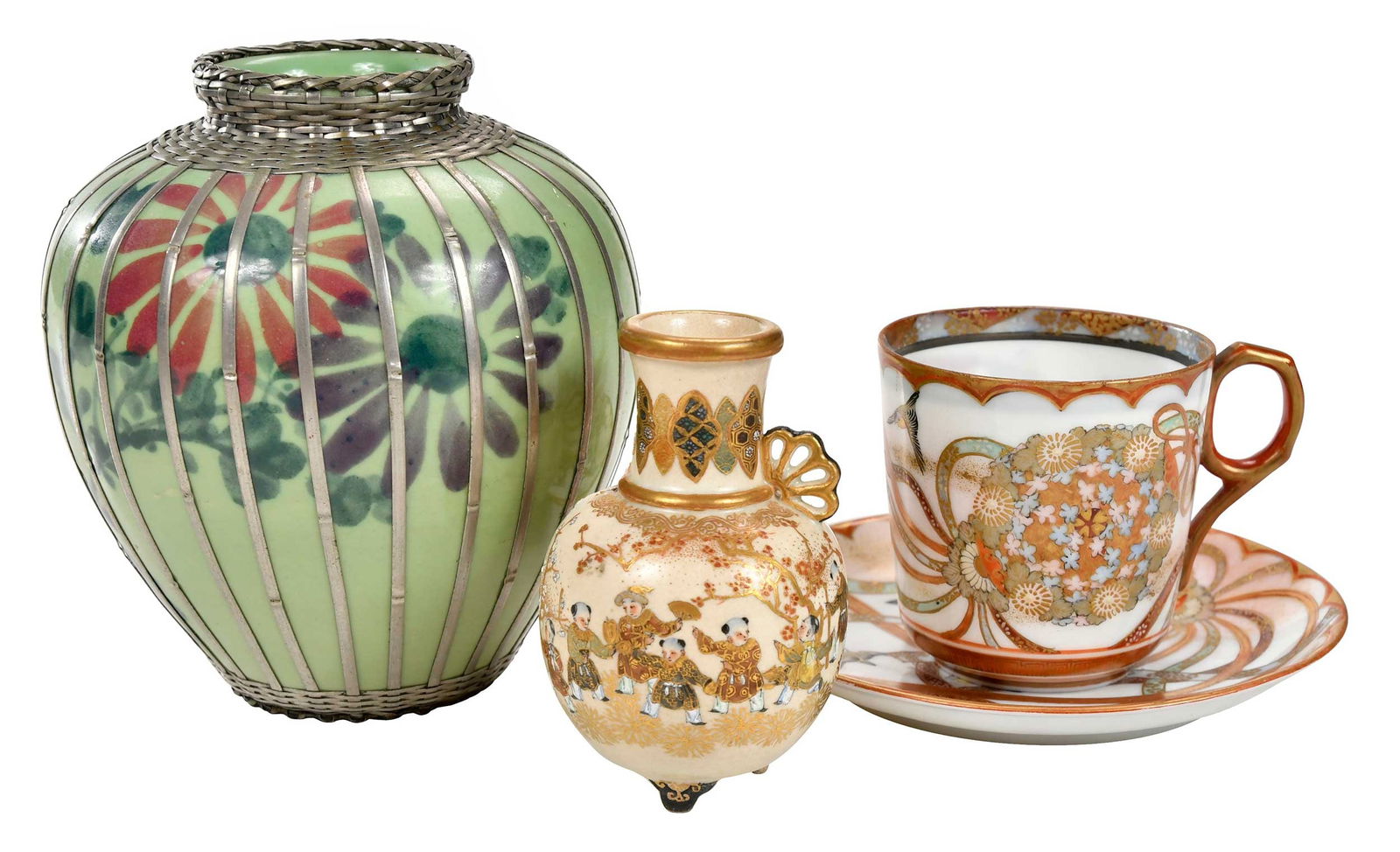 Three Small Japanese Porcelain Table Objects (1 of 9)