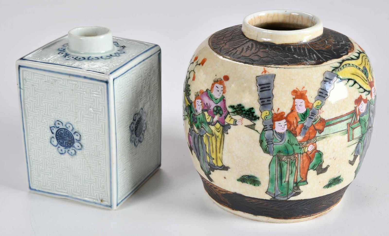 Five Chinese Enamel Decorated Porcelain Table Objects - 5