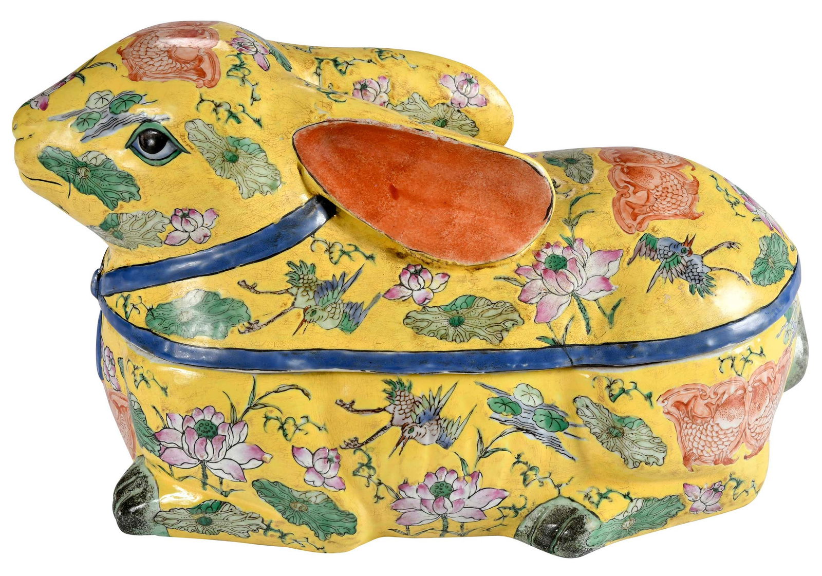 Chinese Famille Jaune Porcelain Rabbit Form Lidded Tureen (1 of 8)