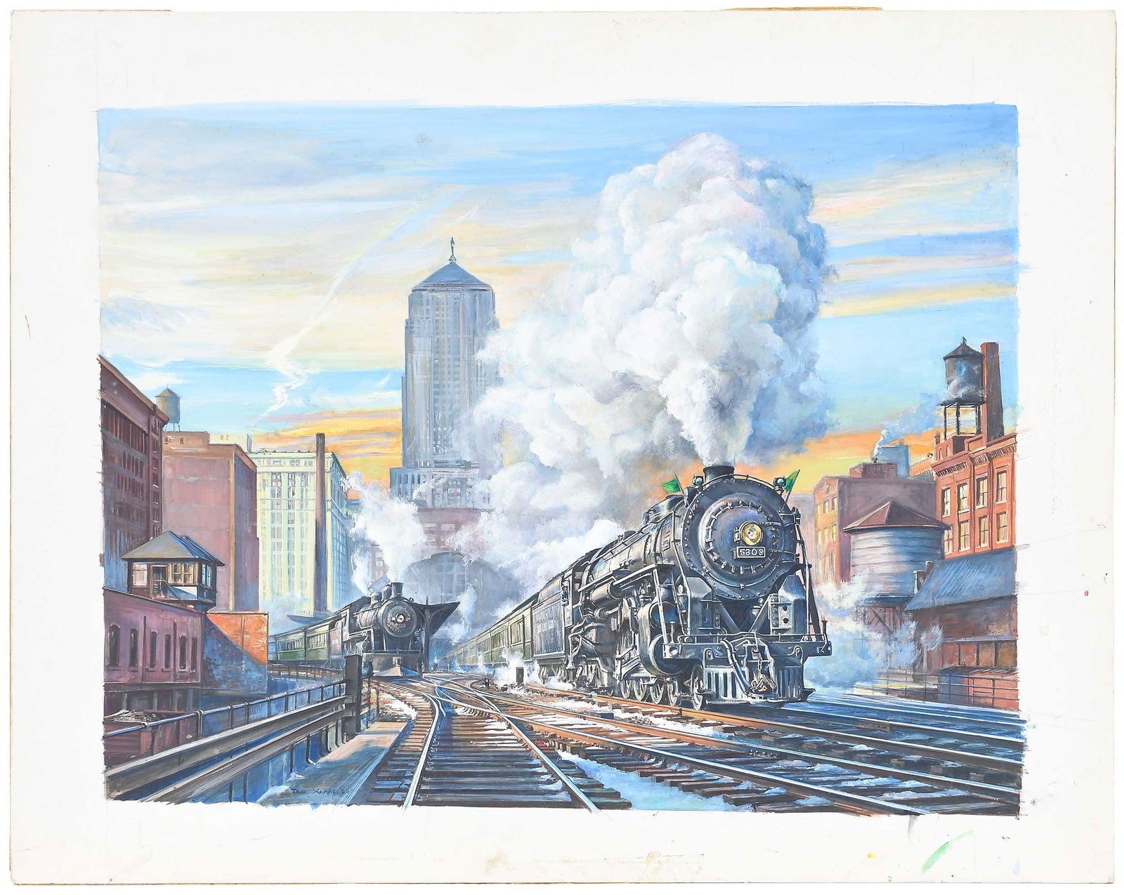 Ted Xaras, Two Train Illustrations - 2