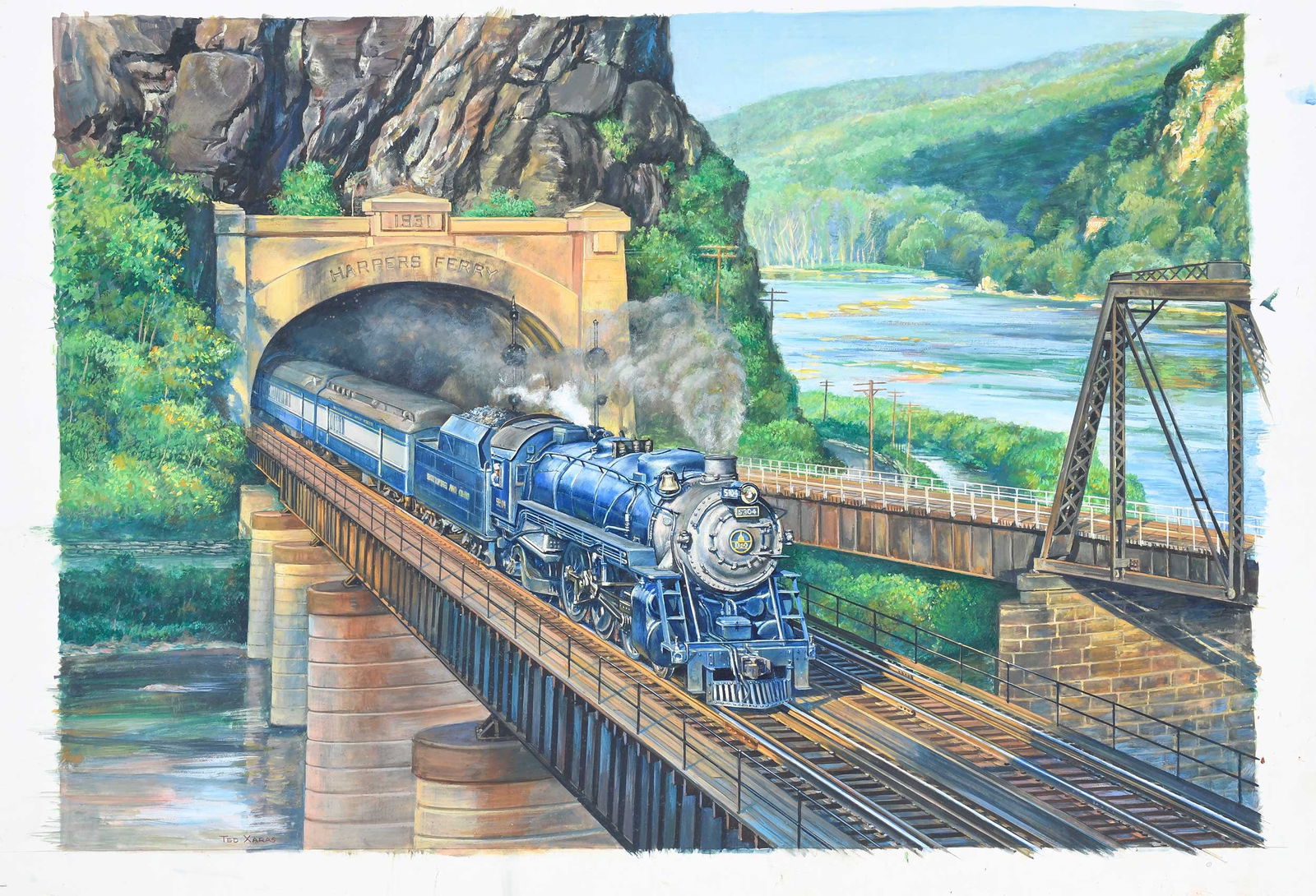 Ted Xaras, Two Train Illustrations - 7