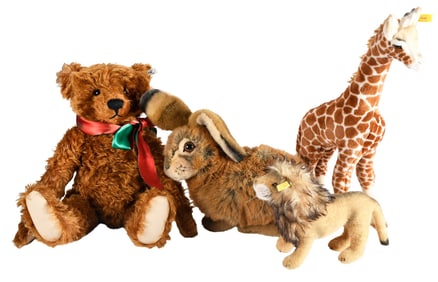 Four Steiff Stuffed Animals