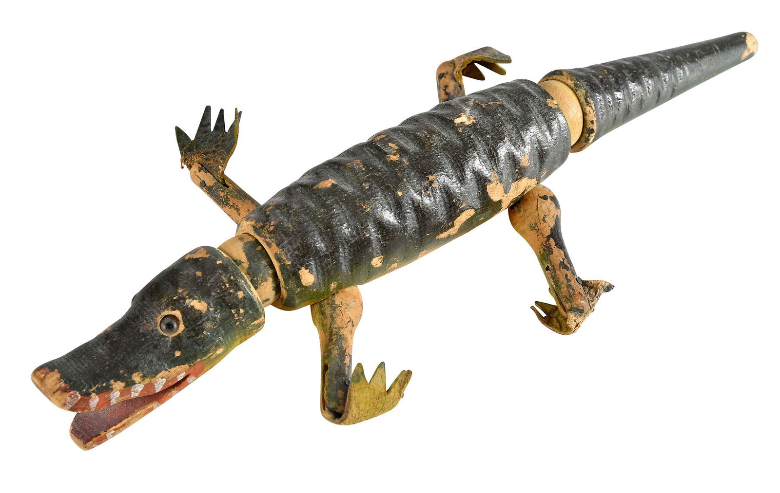 Schoenhut Carved and Painted Wood Articulated Alligator (1 of 5)