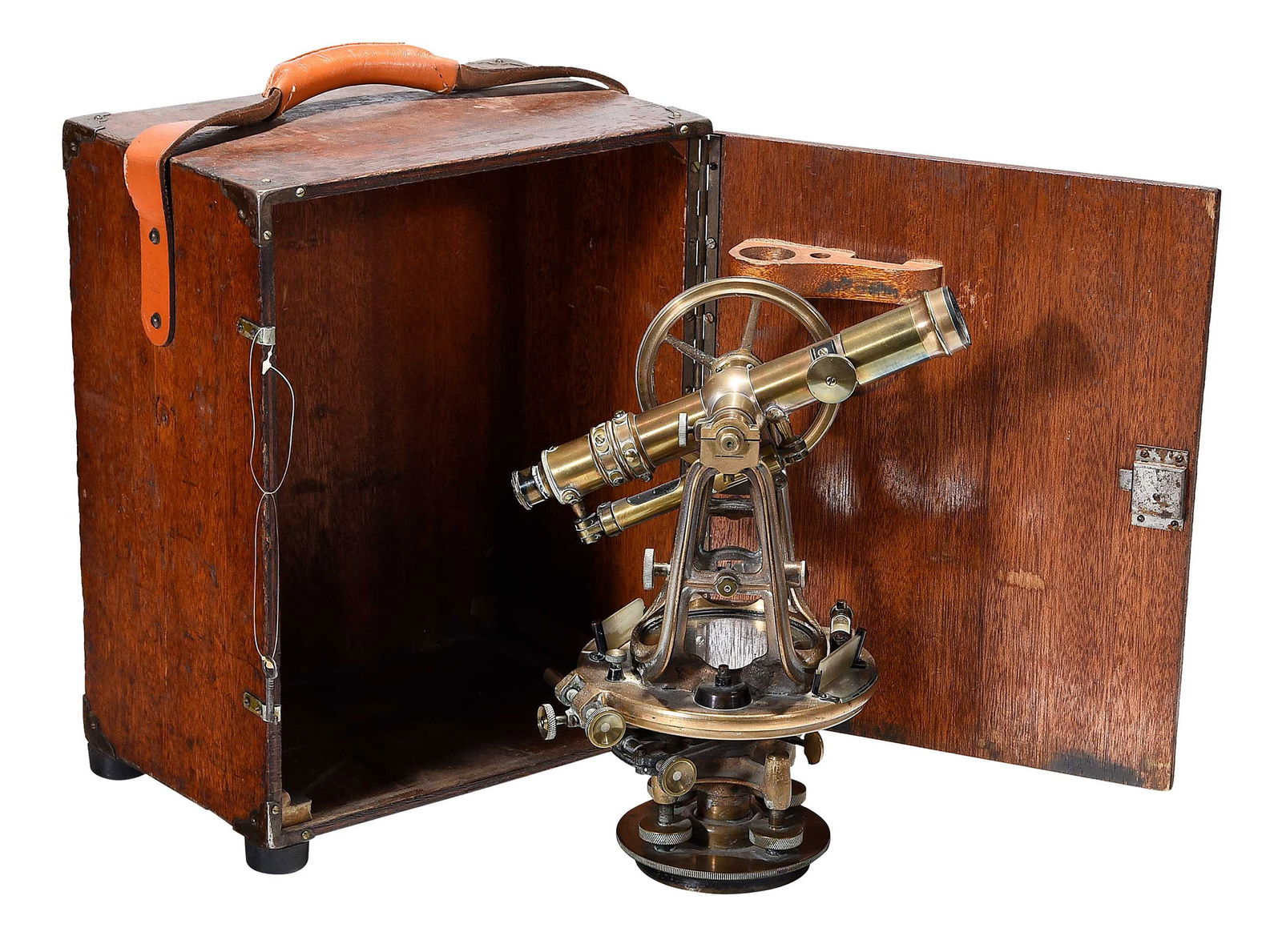 A. Leitz Co. Brass Surveyor's Transit with Wood Travel Case (1 of 6)