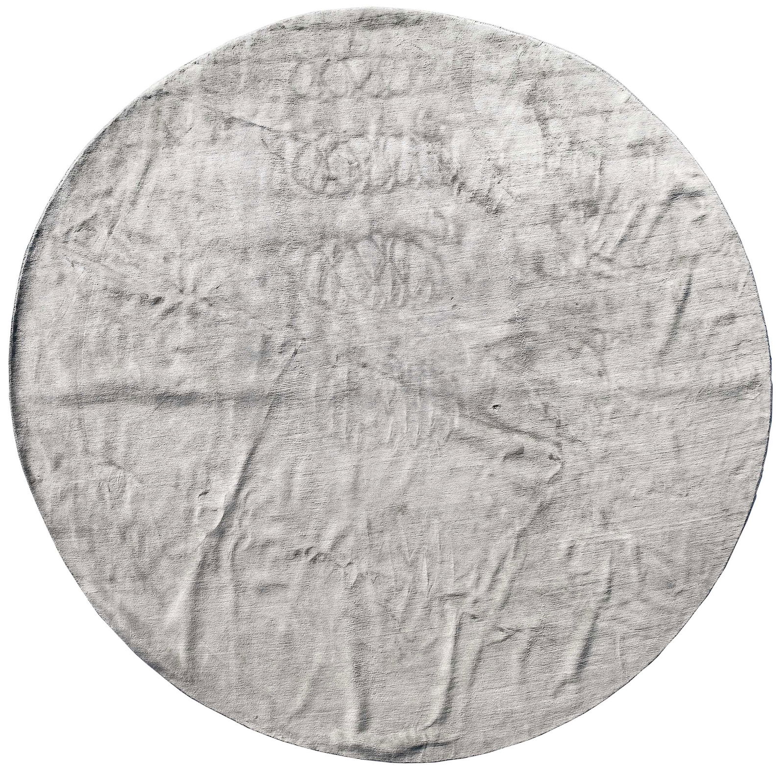 Hand Knotted Oval Carpet: 21st century, bamboo and silk, binding reads "The Rug Company/Handmade", 11 ft. 10 in. x 11 ft. 10 in.Provenance: Private Collection, New York