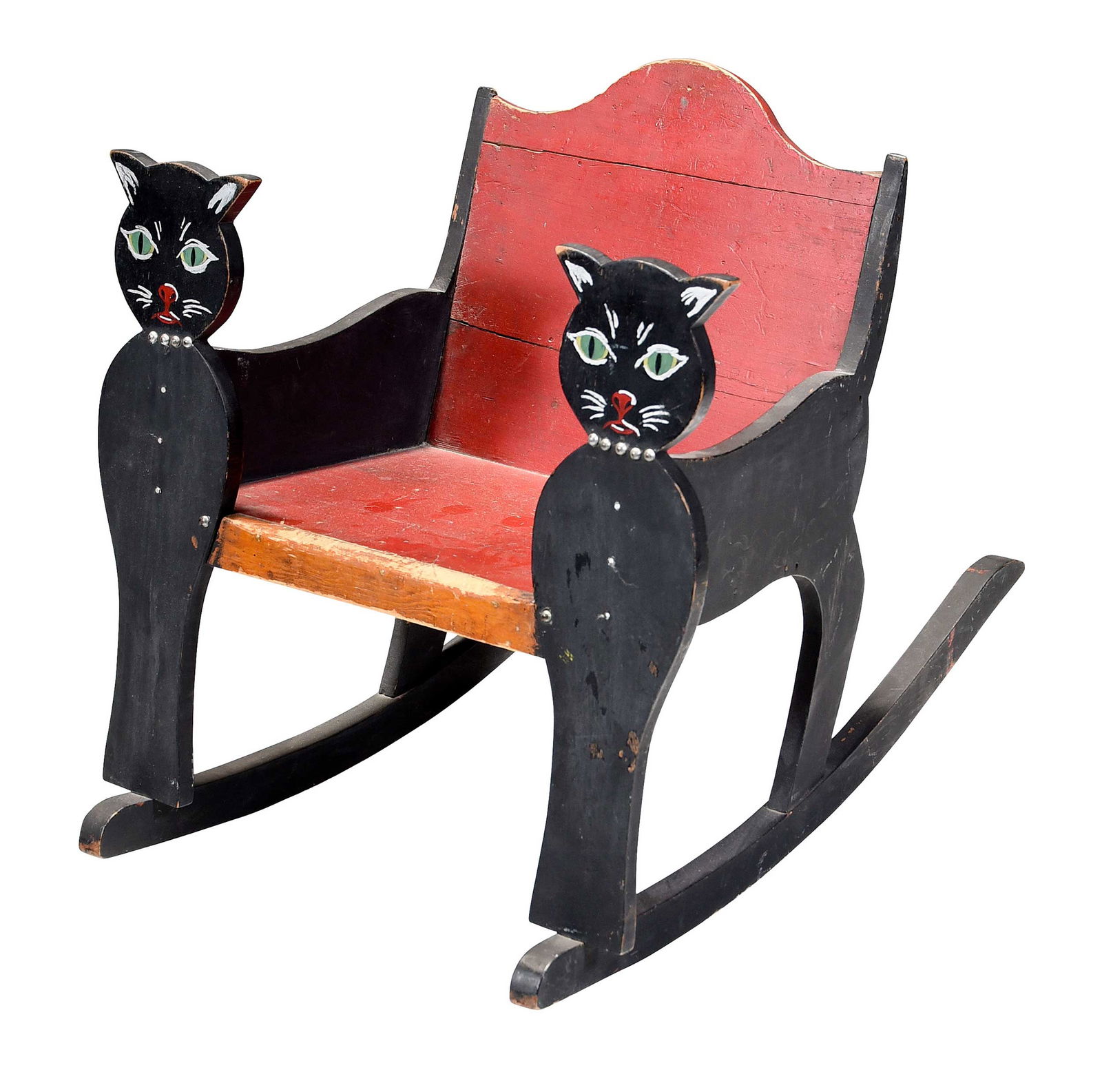 Small Child's Folk Art Cat Rocker (1 of 4)
