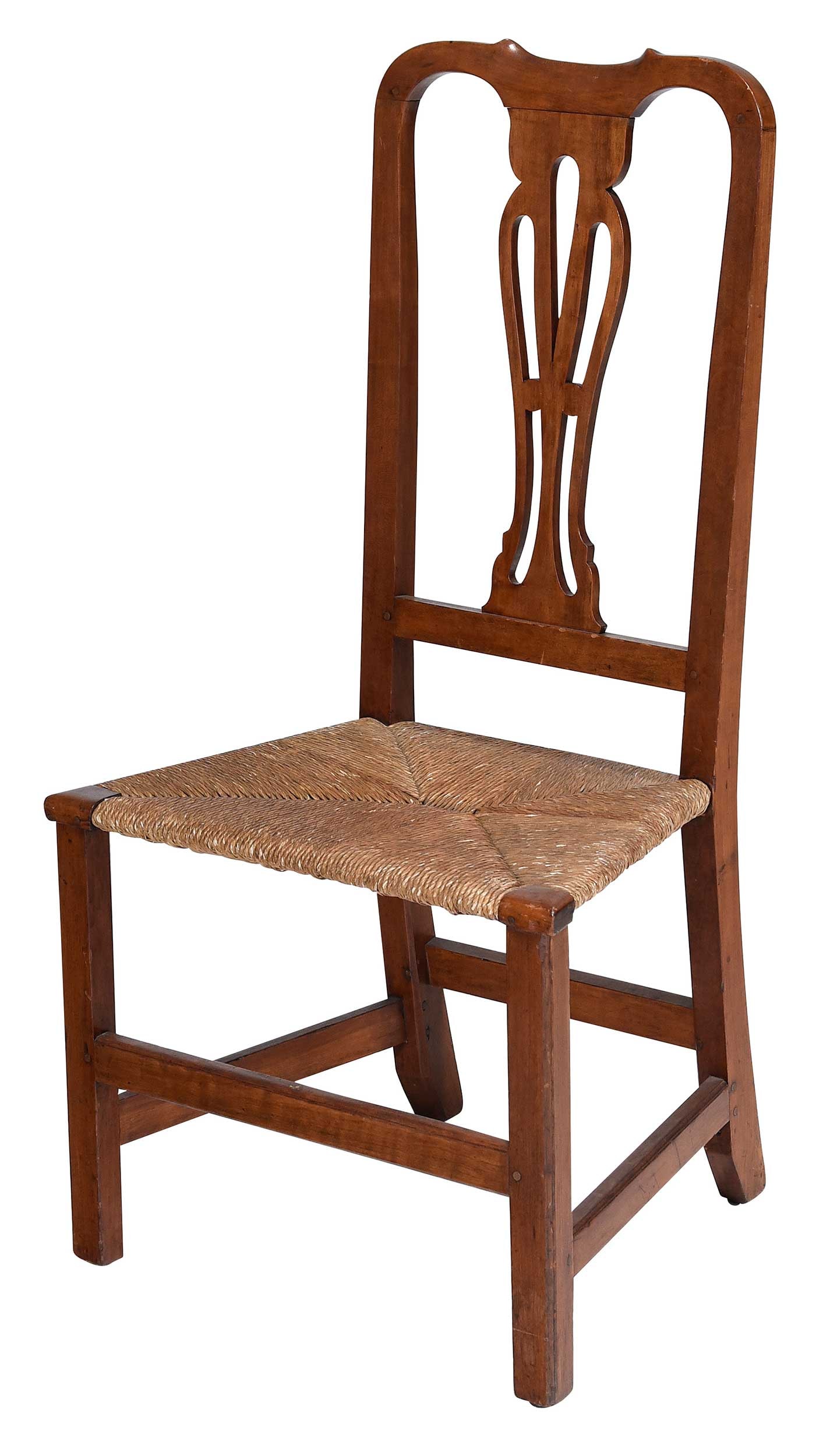 American Chippendale Cherry Rush Seat Side Chair (1 of 6)
