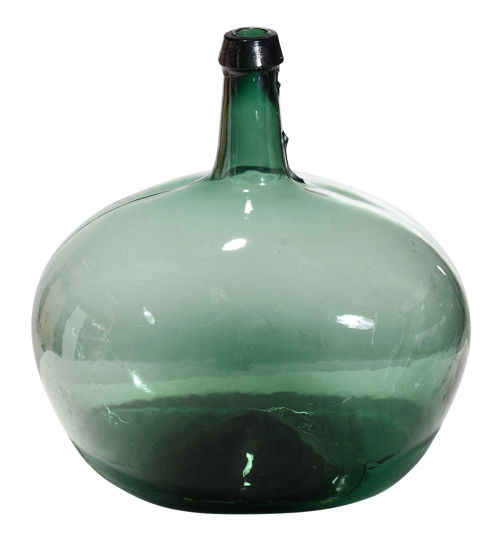 Large Green Glass Demijohn Bottle (1 of 3)