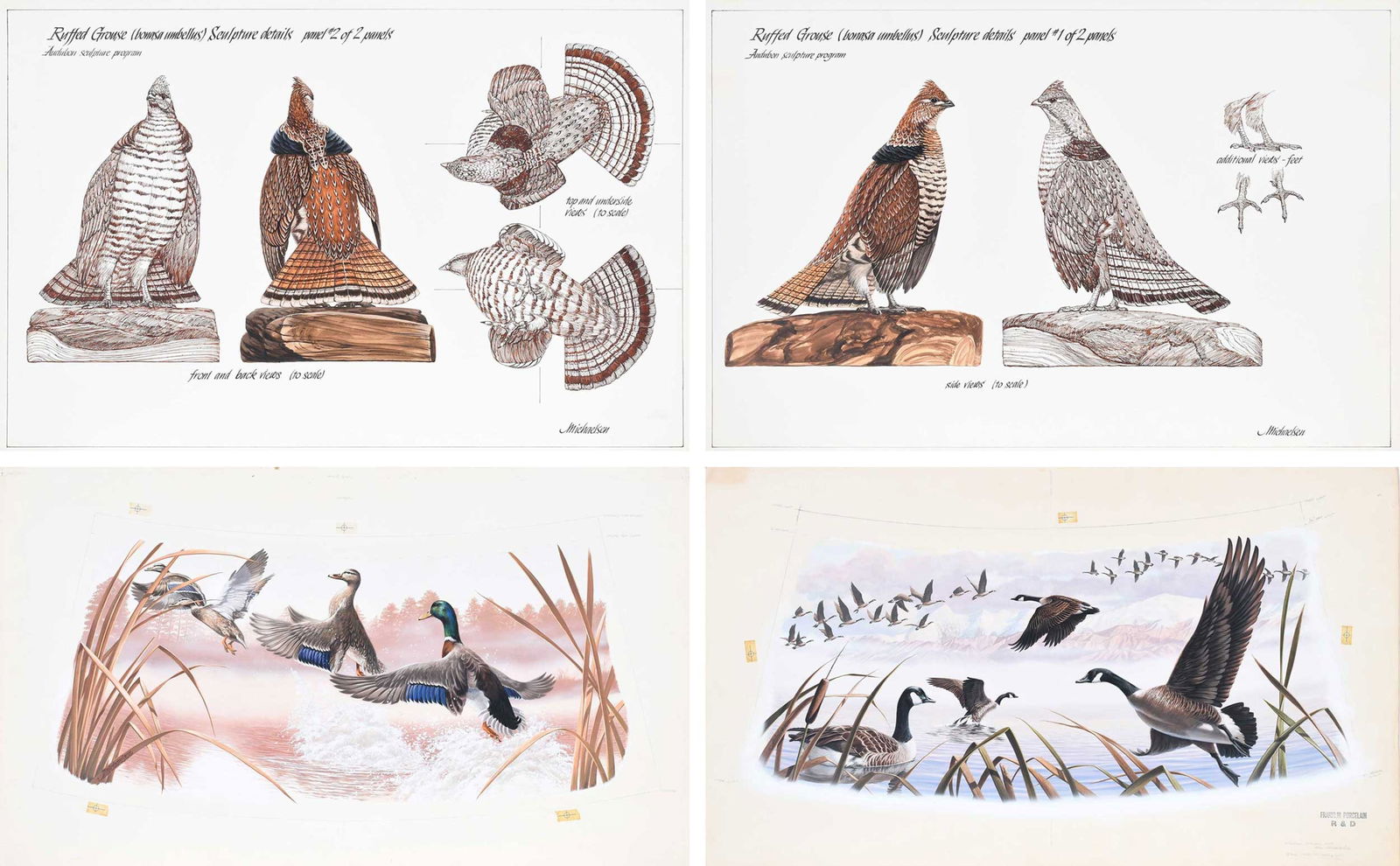 Four Ken Michaelsen Original Game Bird Object Designs (1 of 11)