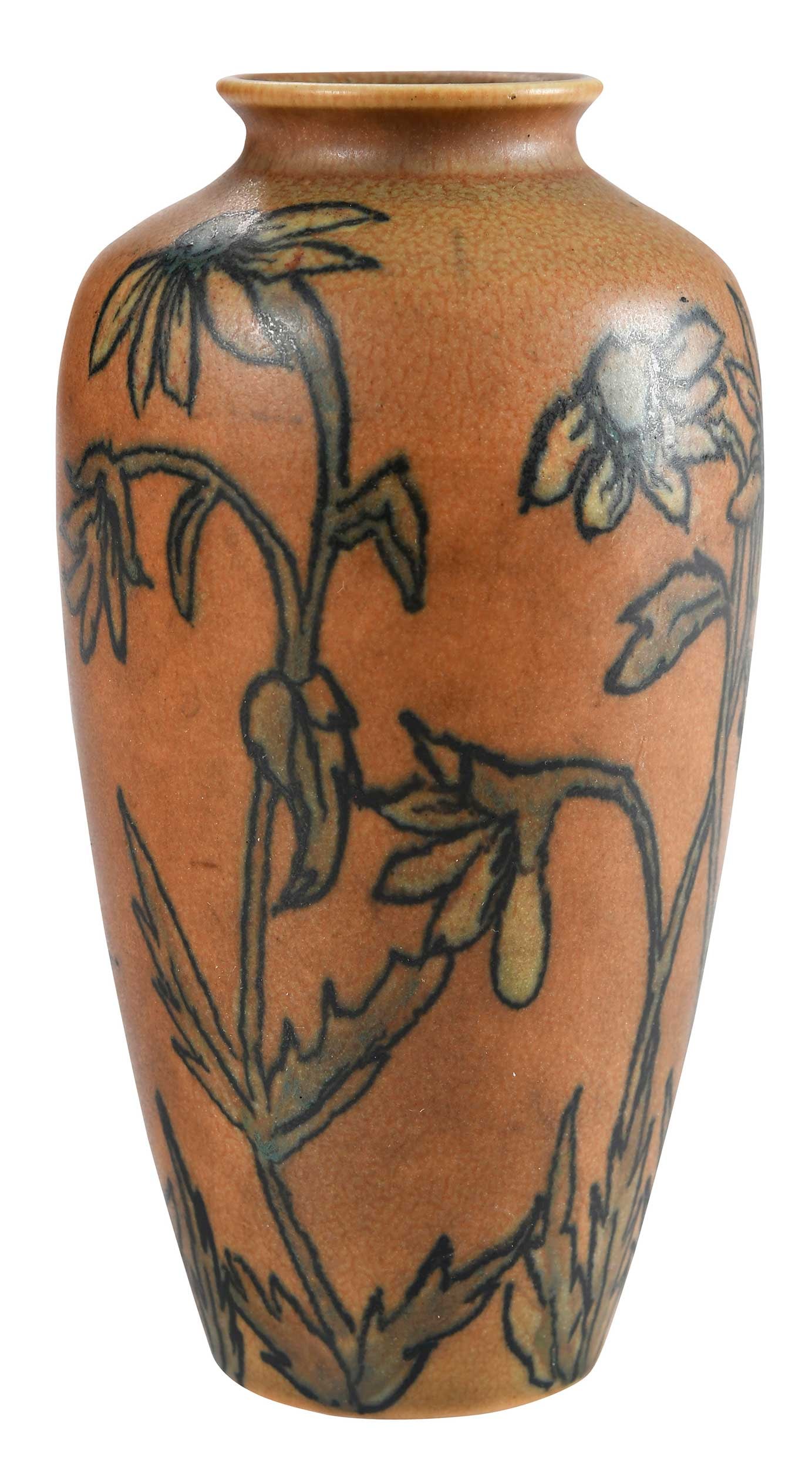 Elizabeth Barrett Rookwood Pottery Vase: dated 1924, marked to base with artist's mark and "XXIV/614G", 6-1/8 x 3-3/8 x 3-3/8 in.Provenance: Private Collection