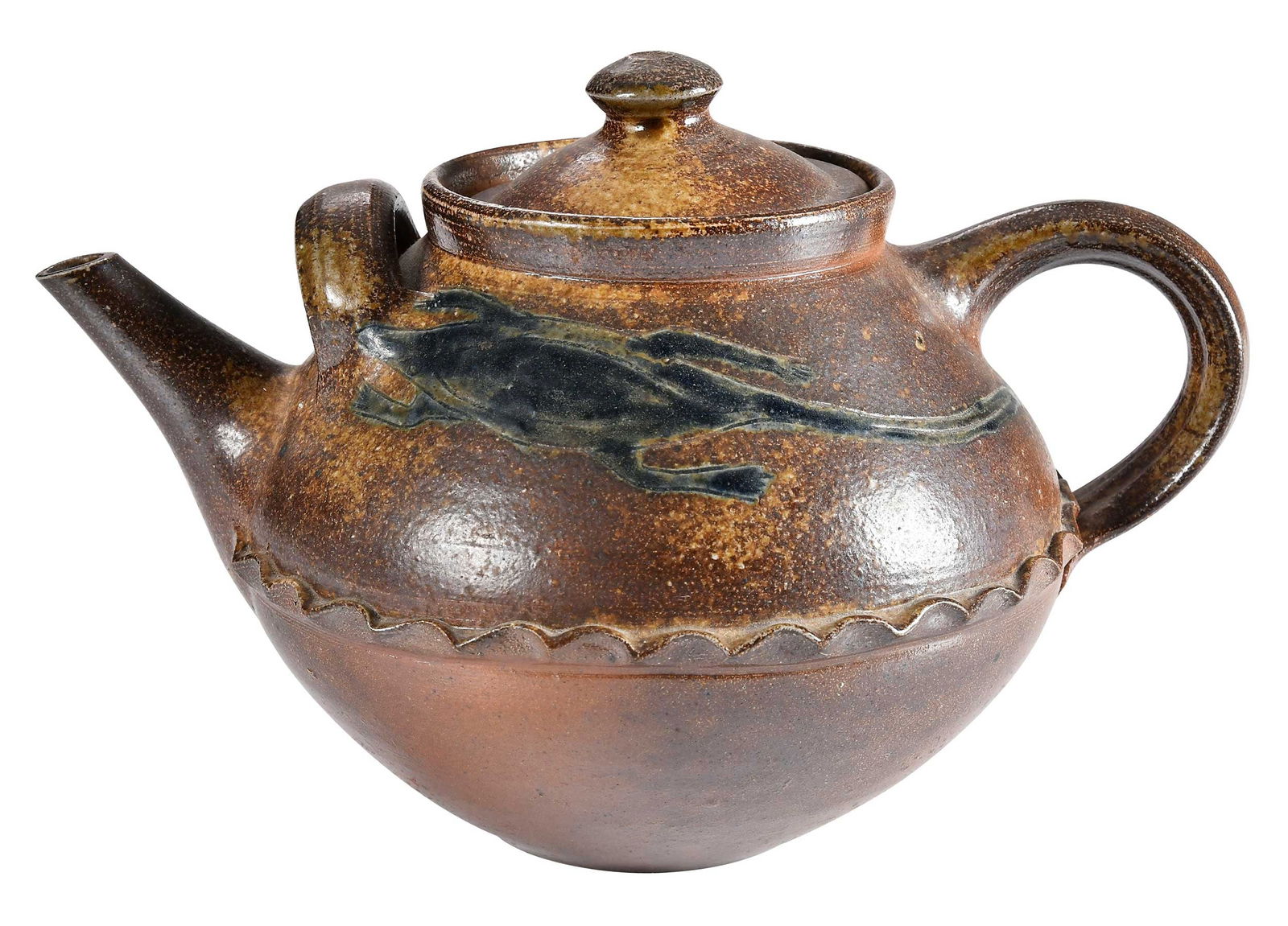 Mark Hewitt Teapot with Cobalt Glazed Decoration (1 of 6)