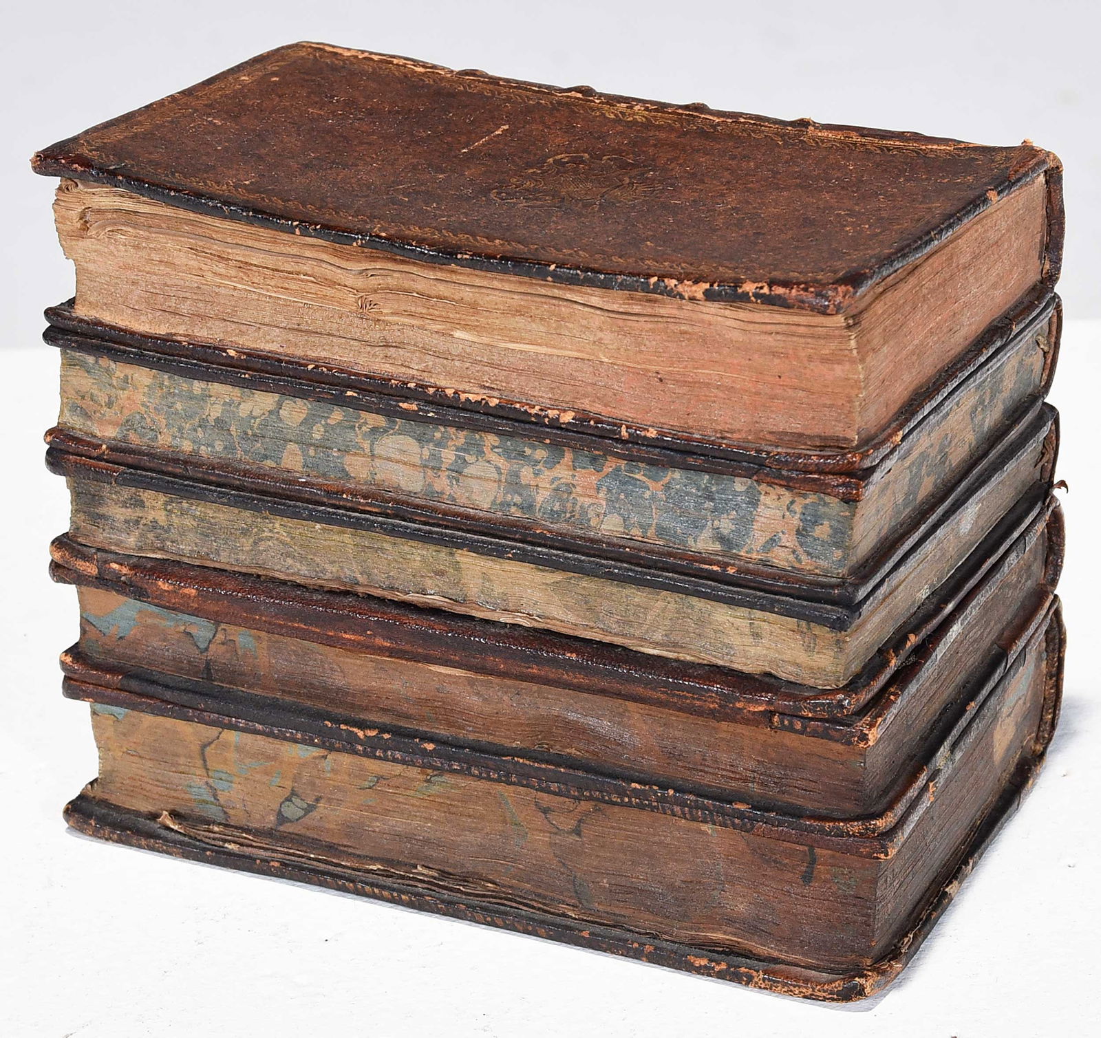 Hidden Tantulas in Leatherbound Book Stack - 3