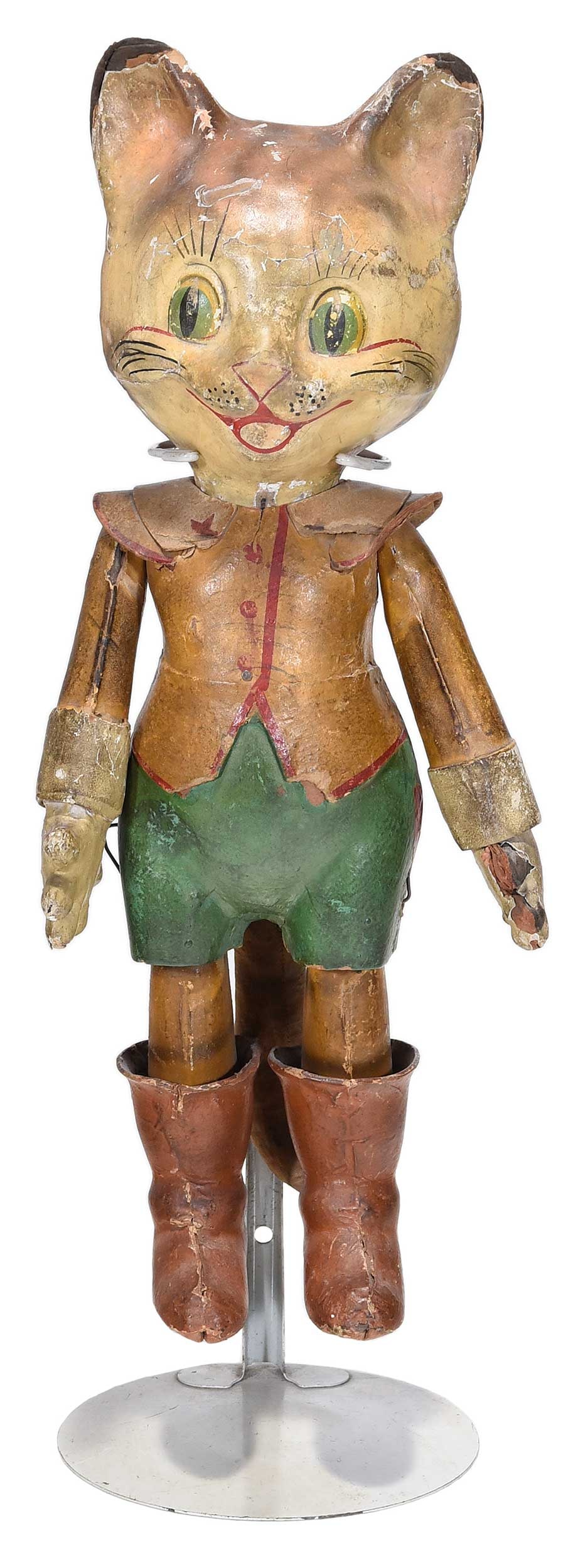 Vintage Papier Mache Puss in Boots Toy on Stand (1 of 5)