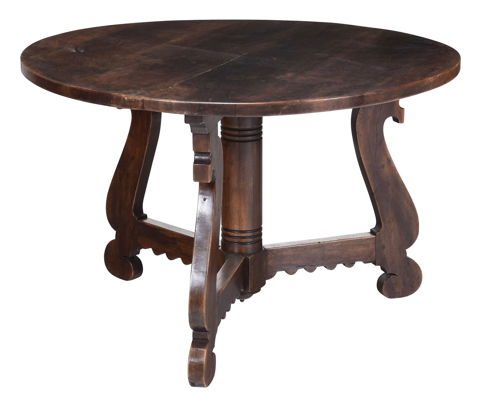 Spanish Baroque Revival Walnut Center Table (1 of 4)
