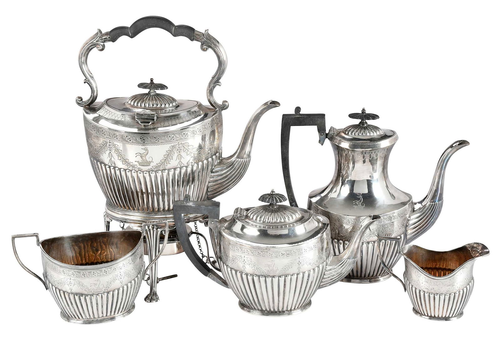 Five Piece English Silver Plate Tea Service (1 of 5)
